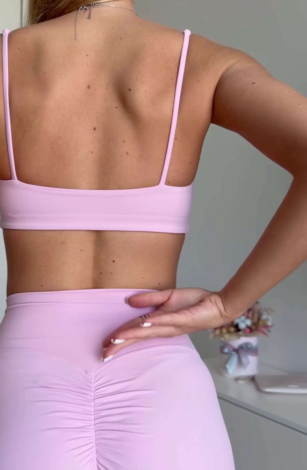 Femme Sports Bra in Baby Pink