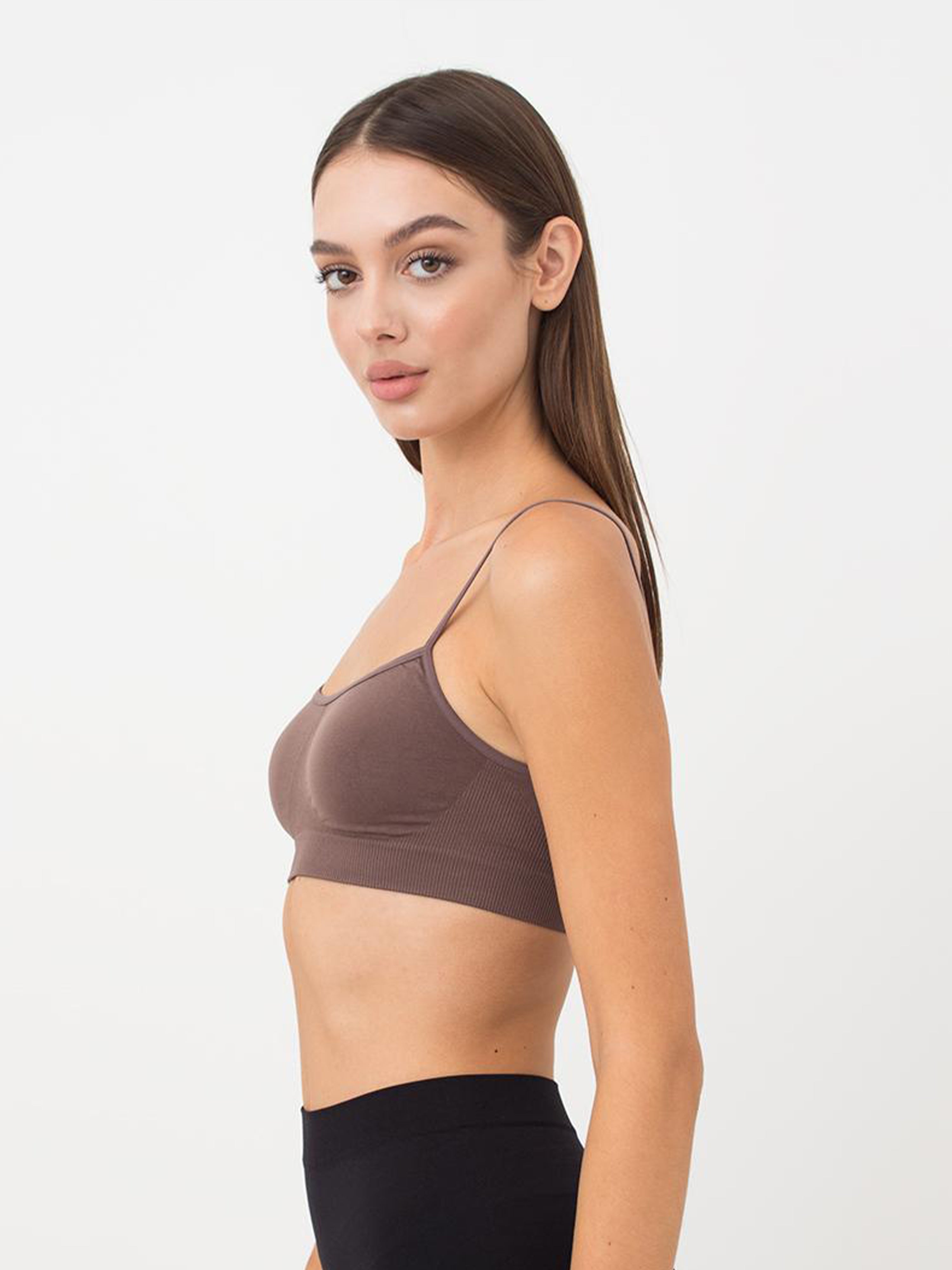 Seamless Cami Bra in Brown