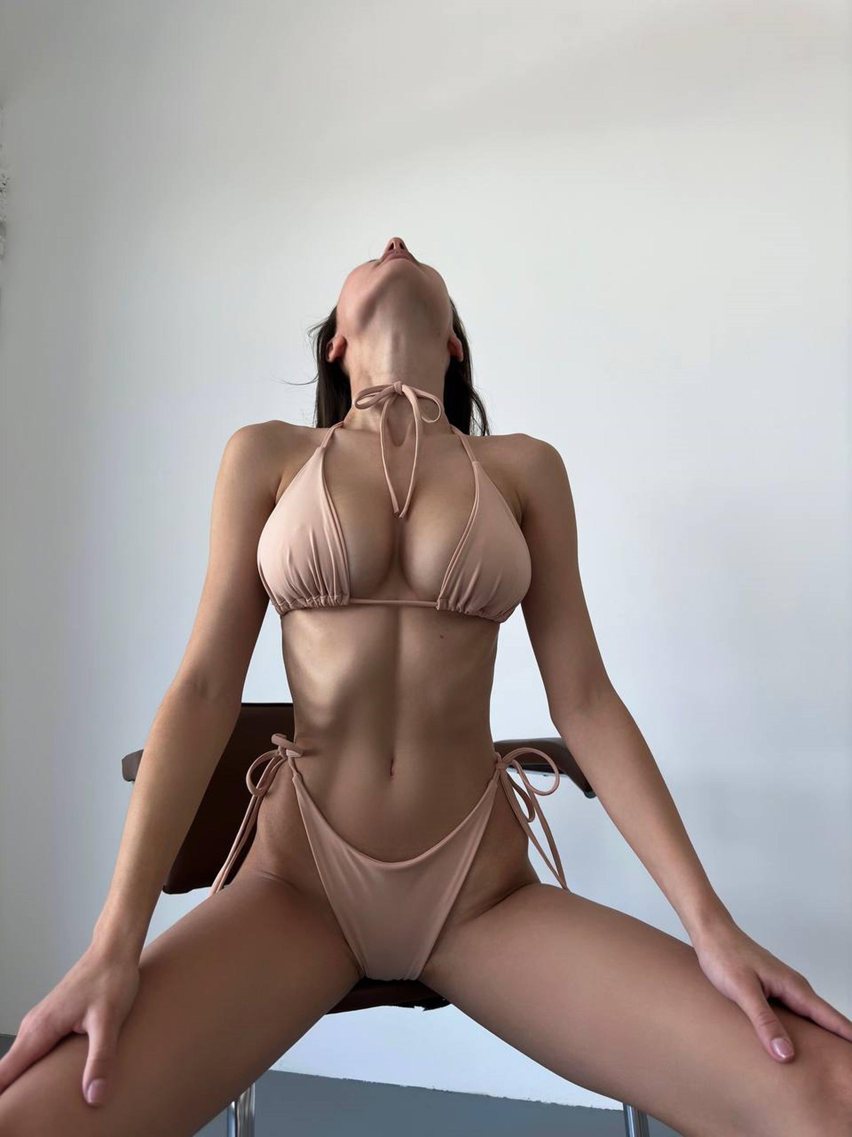 Riviera Triangle Bikini Set in Beige