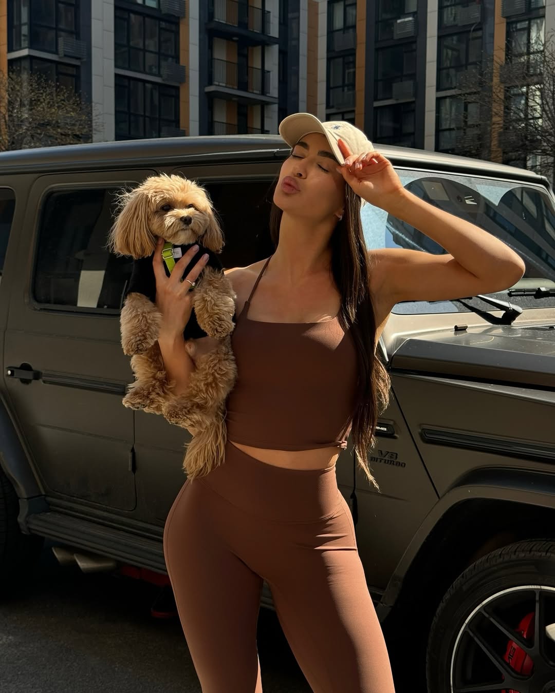 Diva Strappy Built-In Bra Tank in Brown