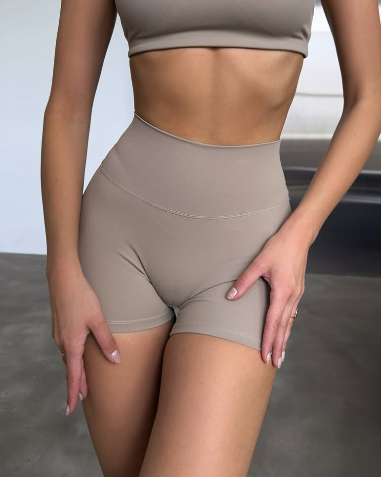 Femme High-Waist Scrunch Cycling Shorts in Nude