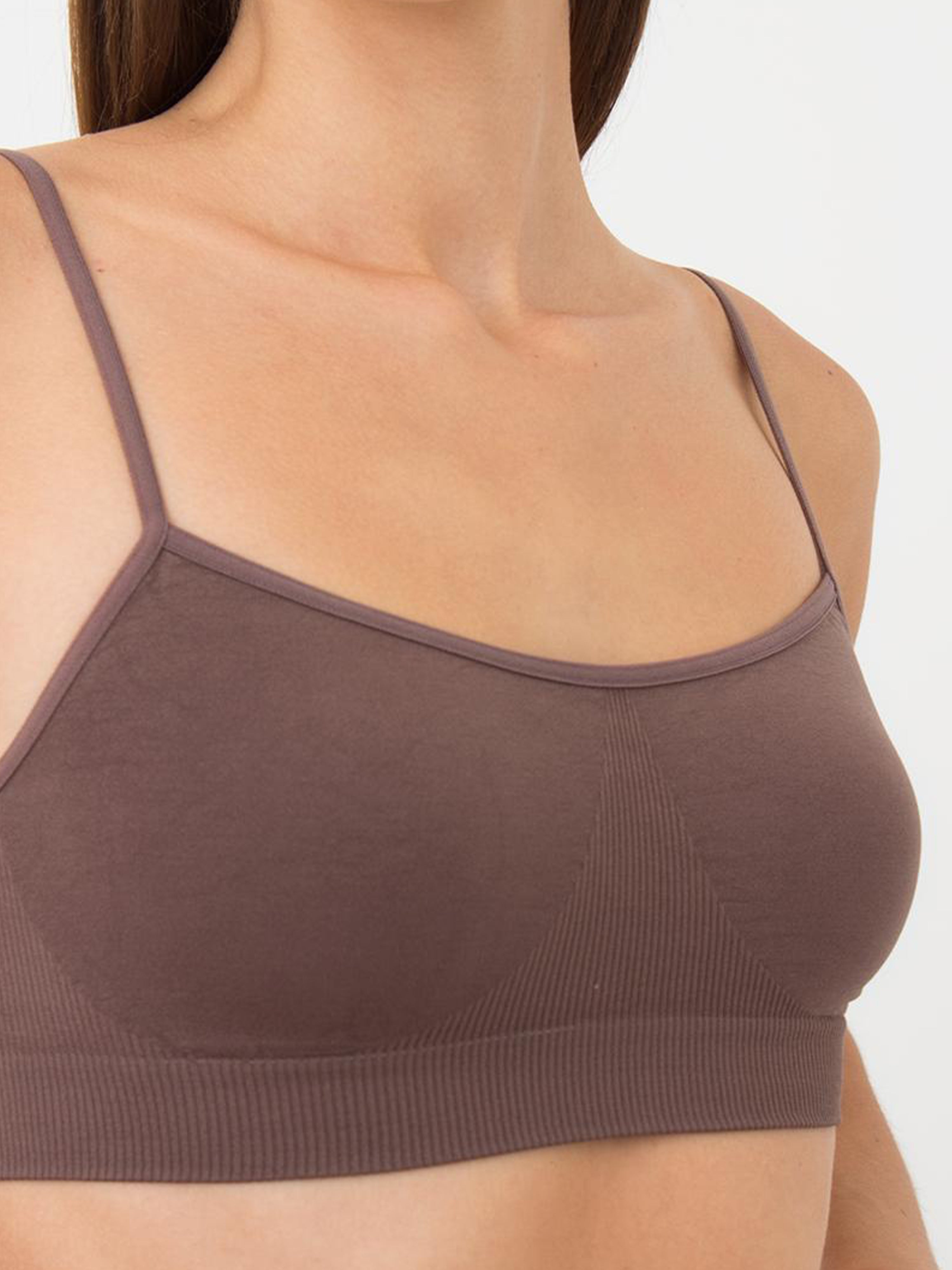 Seamless Cami Bra in Brown