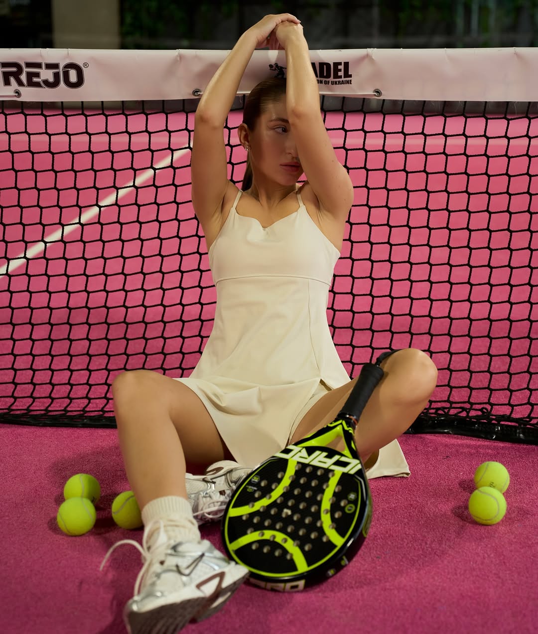 Winx Open-Back Tennis / Paddle Dress Jumpsuit in Ivory