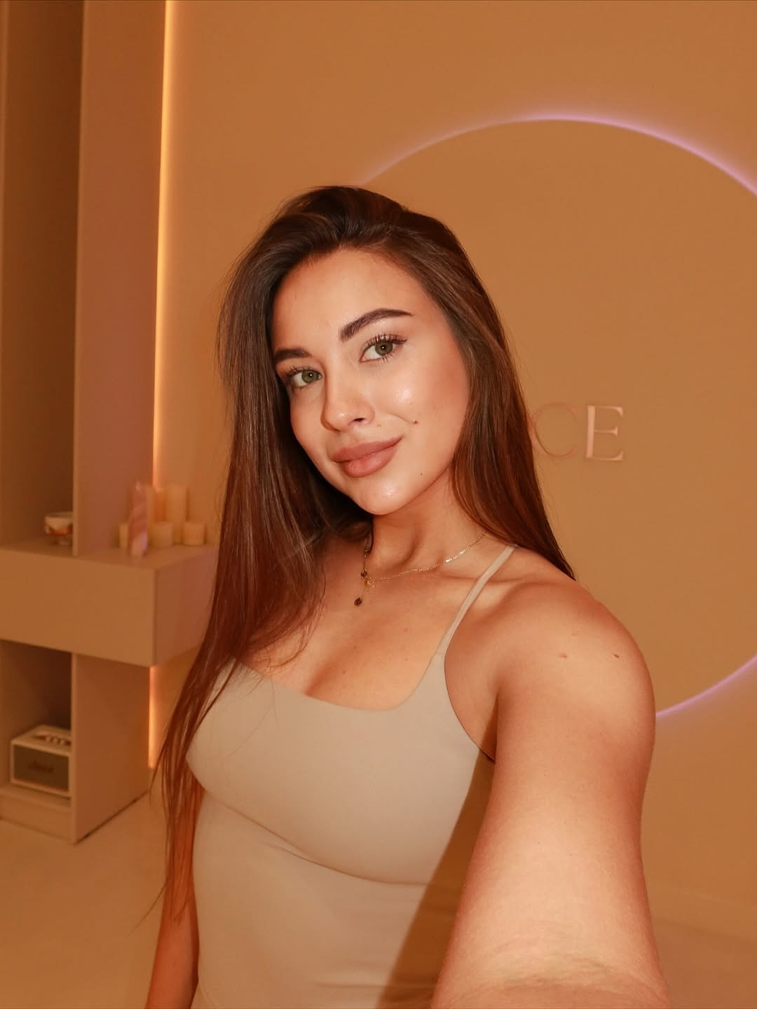 Diva Strappy Built-In Bra Tank in Nude