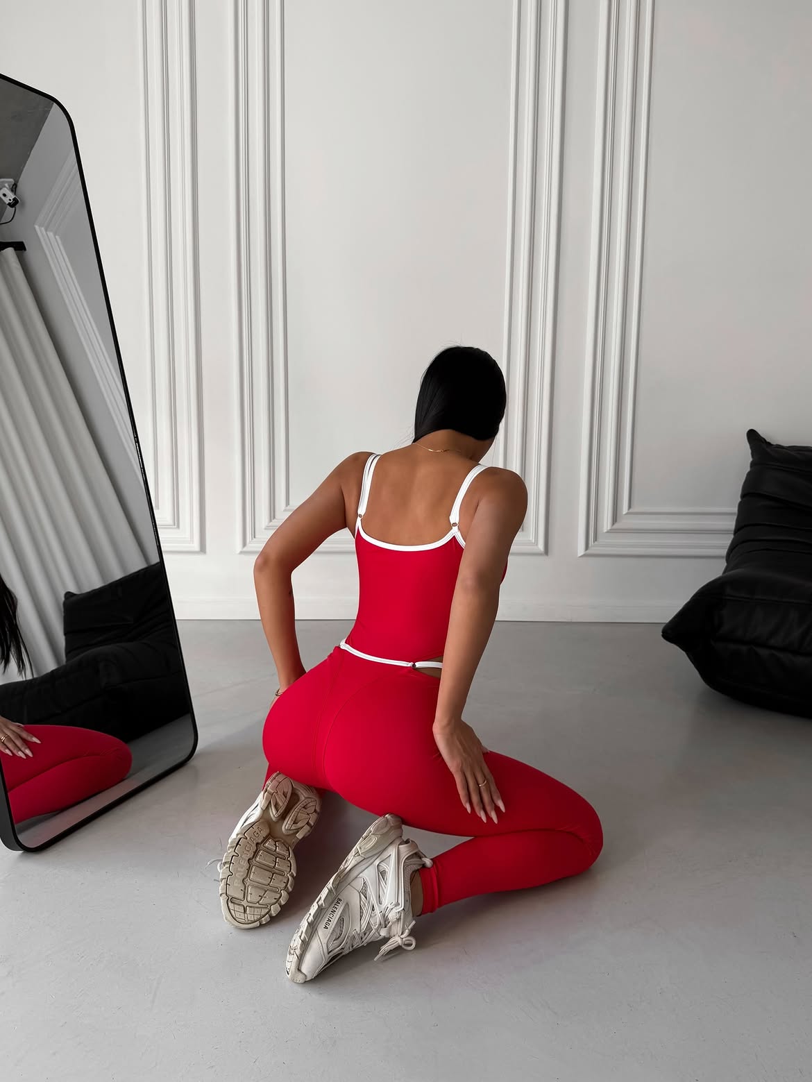 Galaxy Strappy Contour Cut Out Unitard Jumpsuit in Red