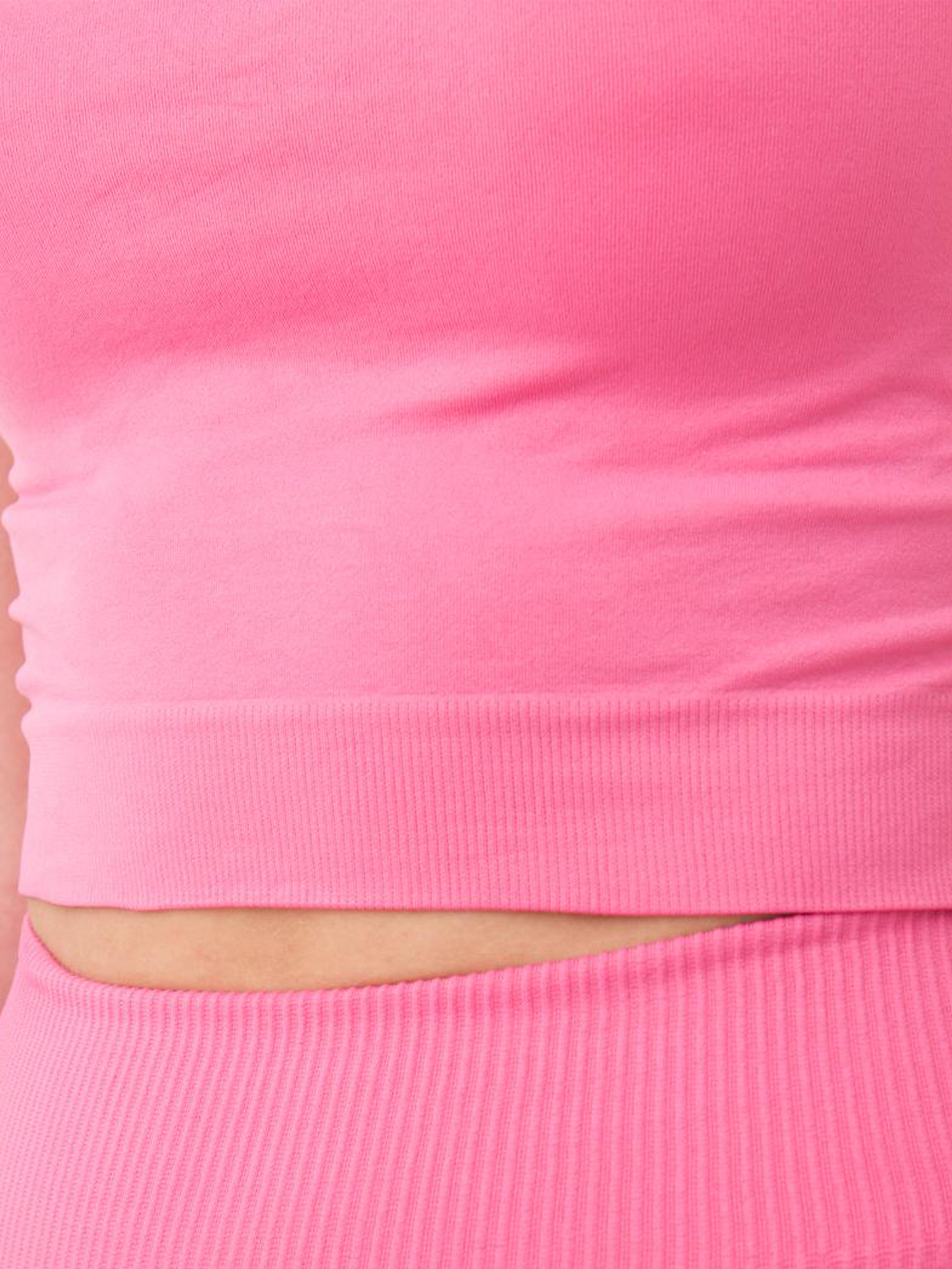 Seamless Cropped Short Sleeve Top in Bubblegum