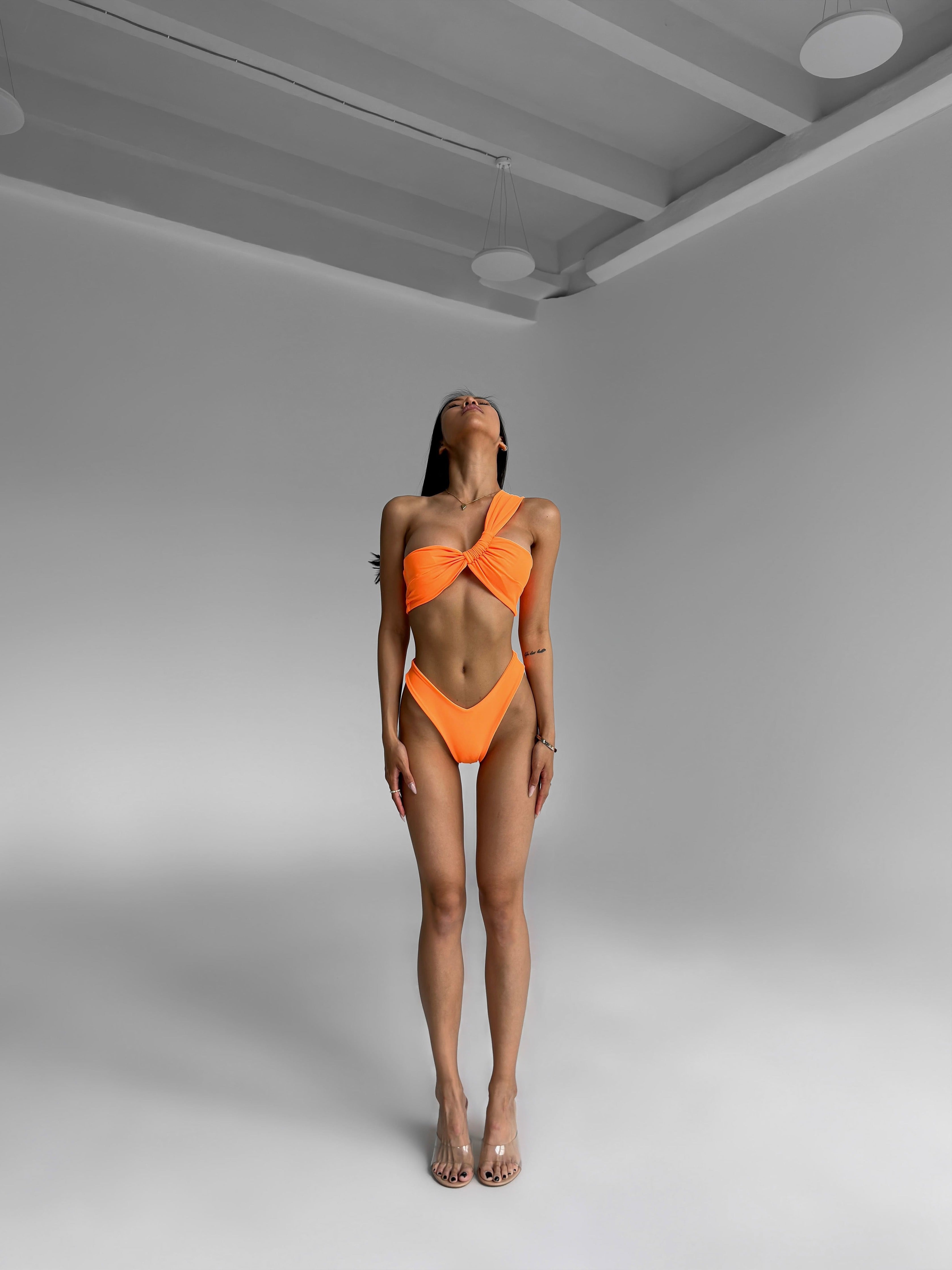 Pearl Bandeau Bikini Set in Orange