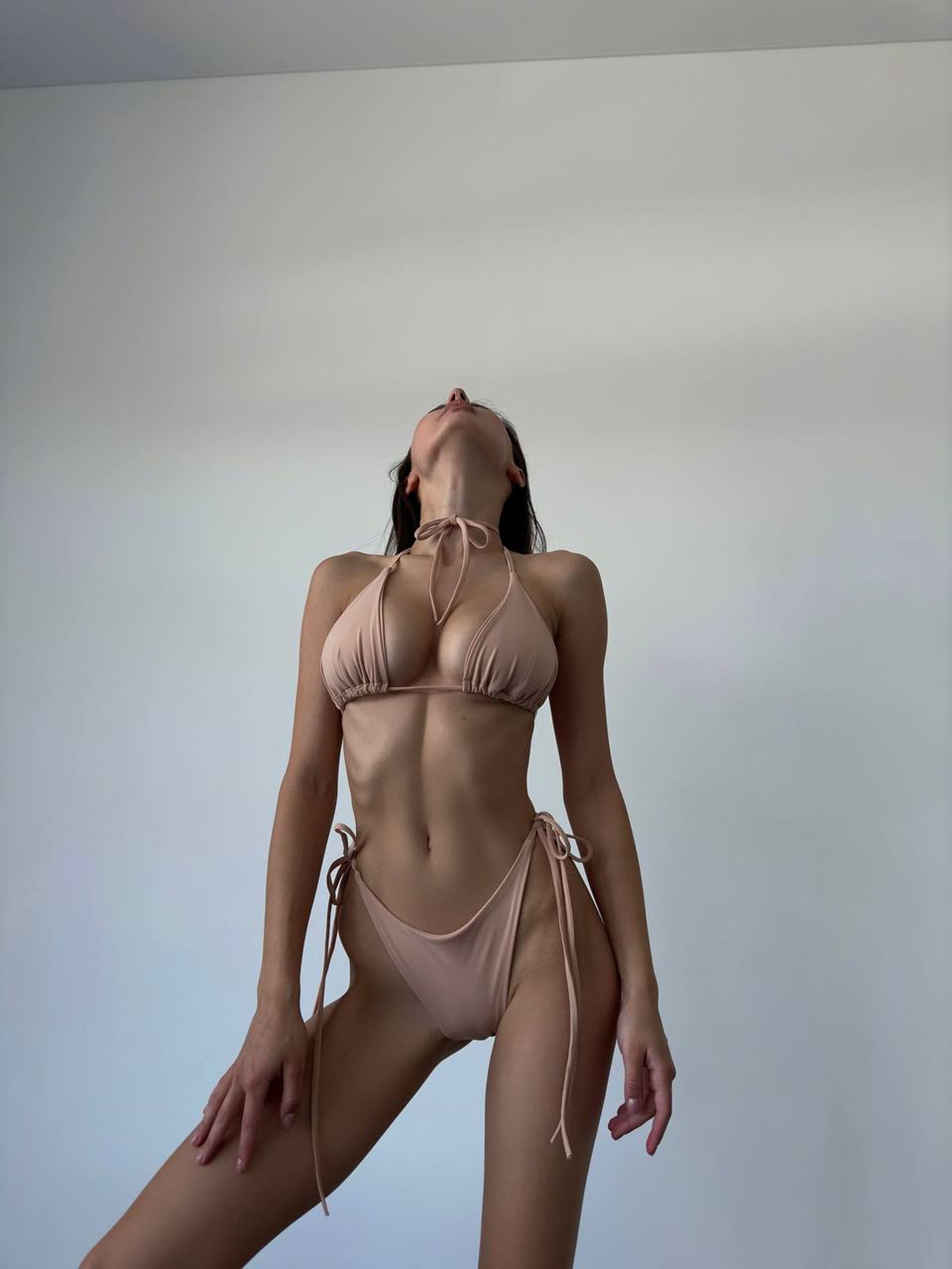 Riviera Triangle Bikini Set in Beige