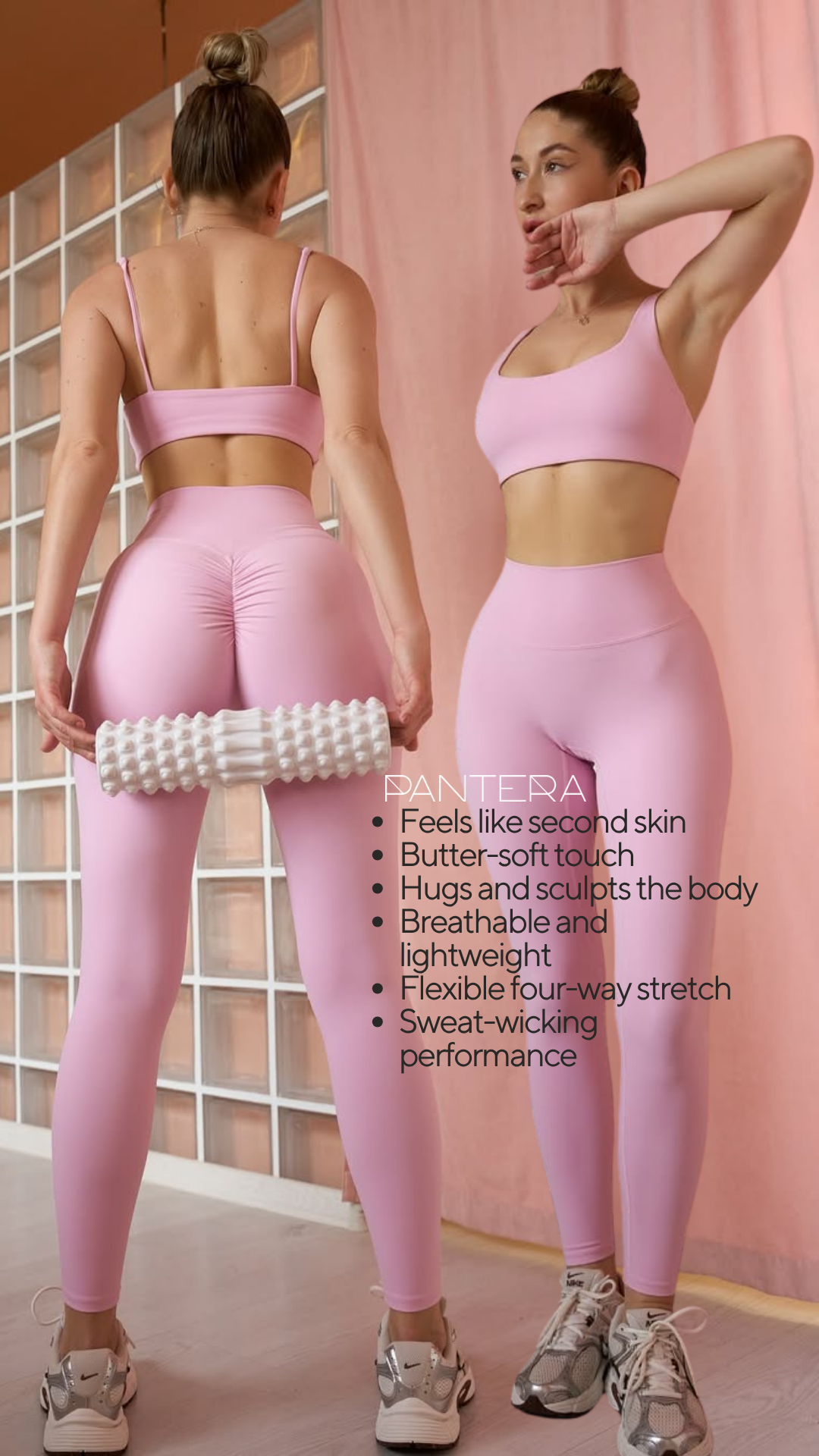 Femme Sports Bra in Baby Pink