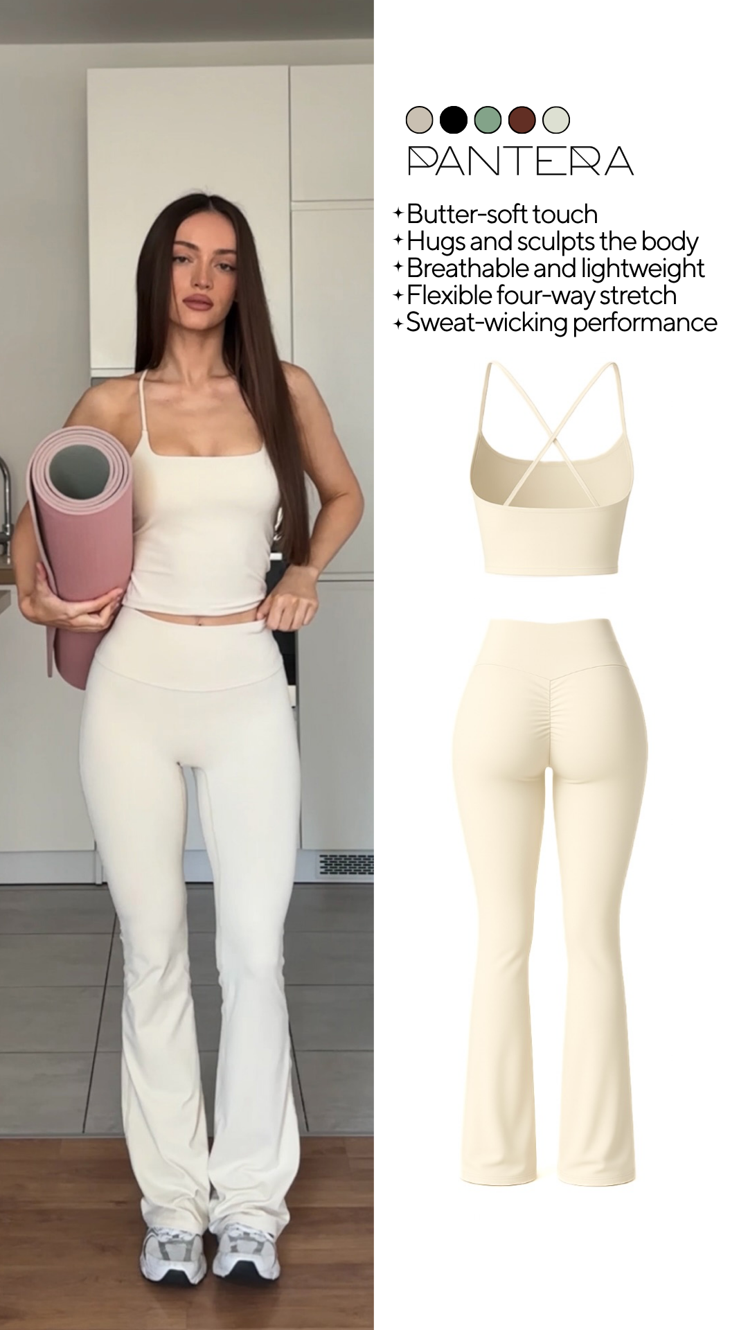 Diva Strappy Built-In Bra Tank in Ivory
