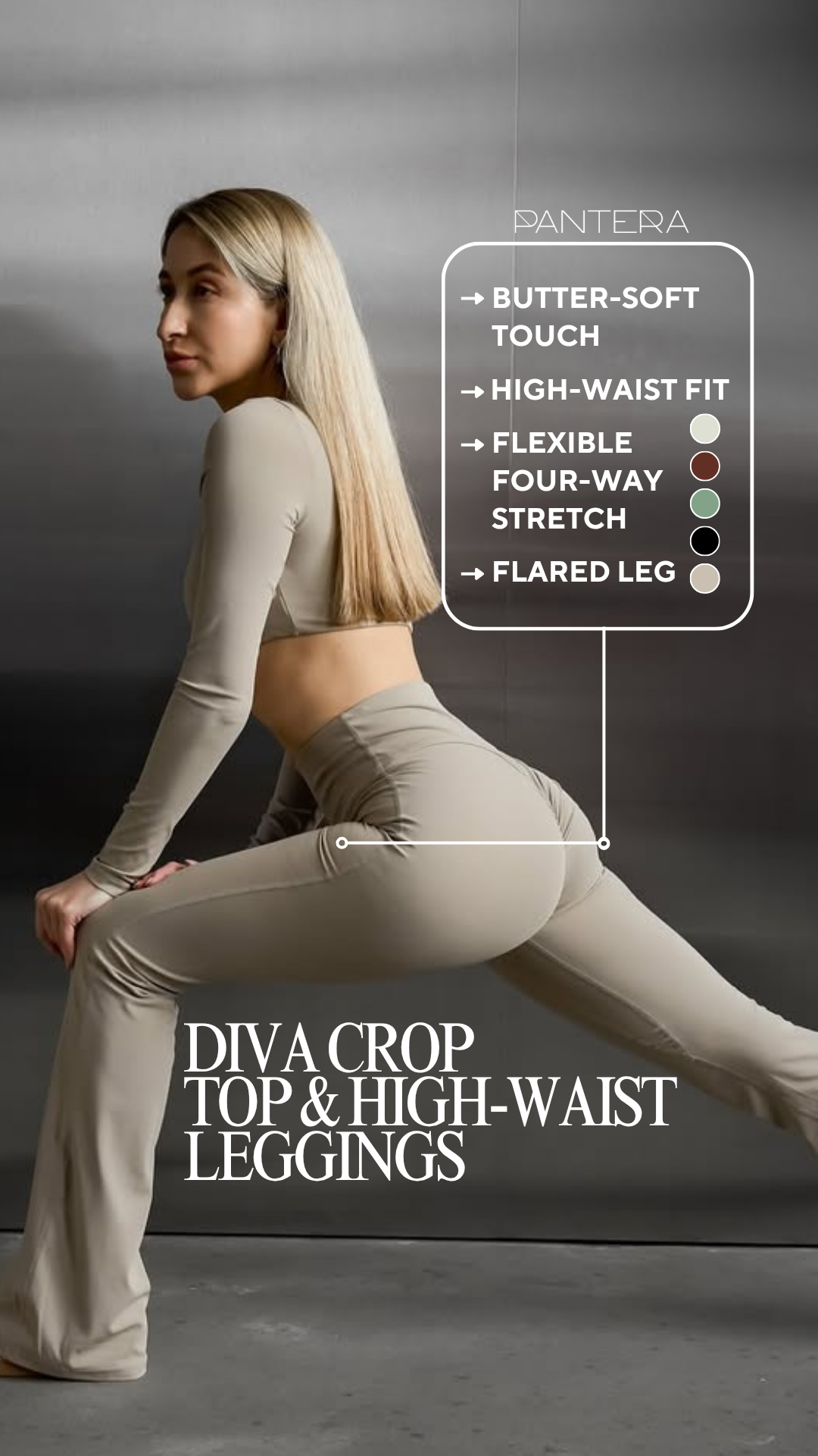 Diva Long-Sleeve Crop Top in Nude