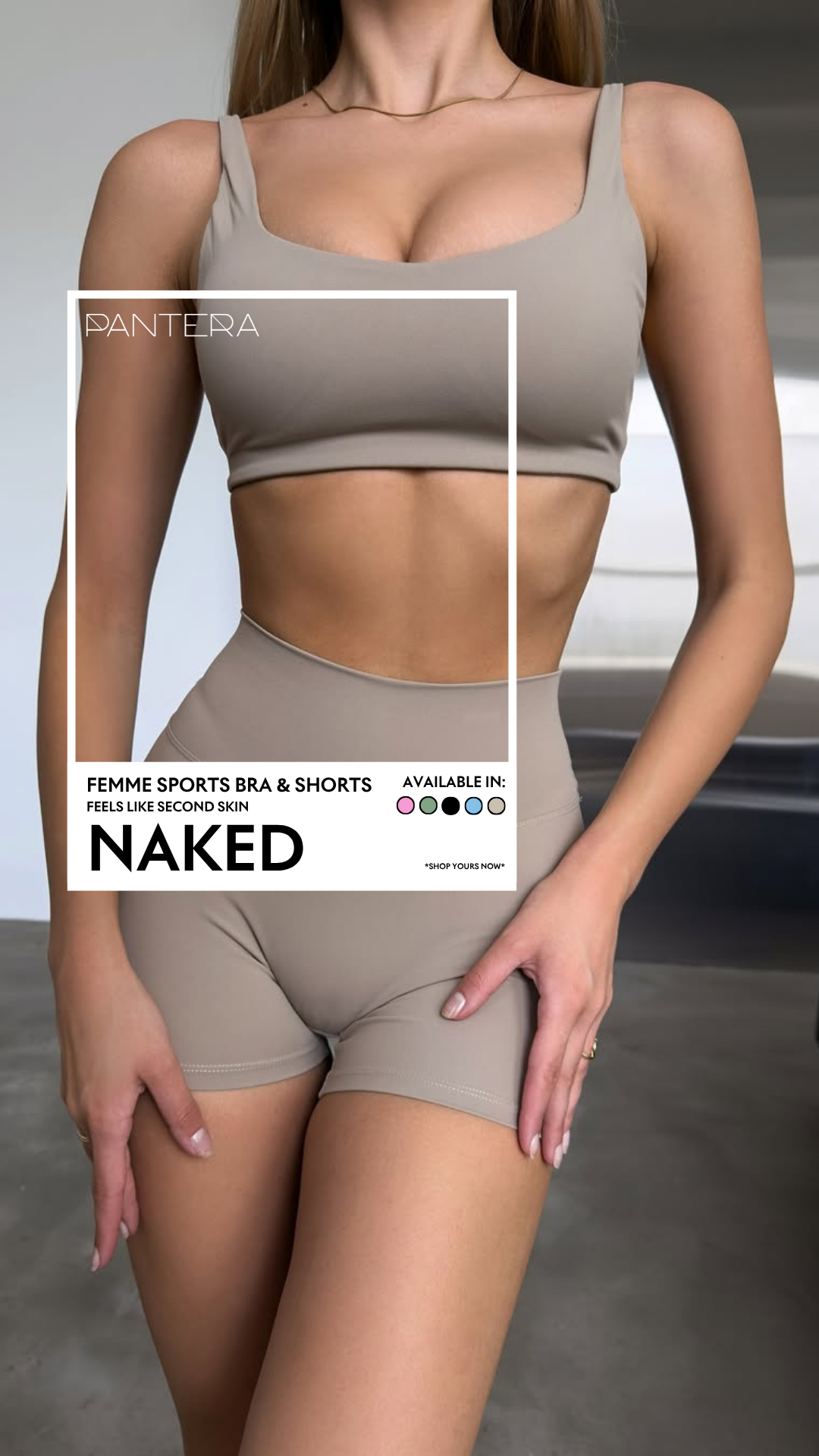 Femme High-Waist Scrunch Cycling Shorts in Nude