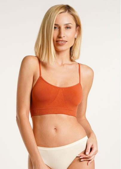 Seamless Cami Bra in Deep Orange