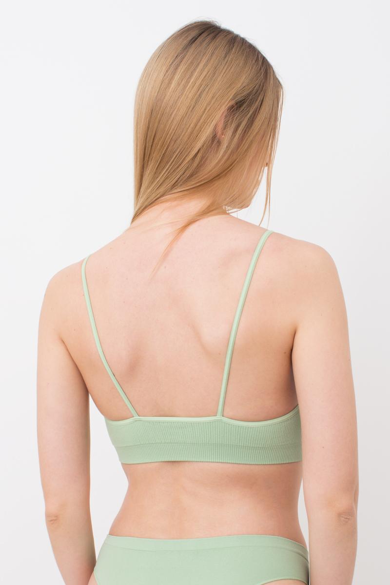 Seamless Ribbed Cami Bra in Light Green