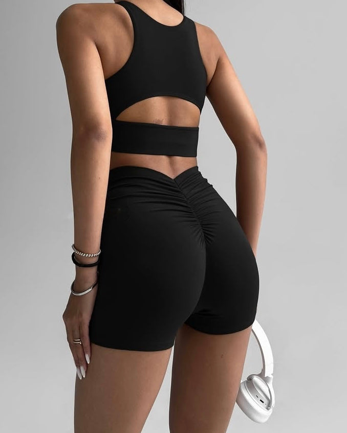Pantera Scrunch Cycling Shorts in Black