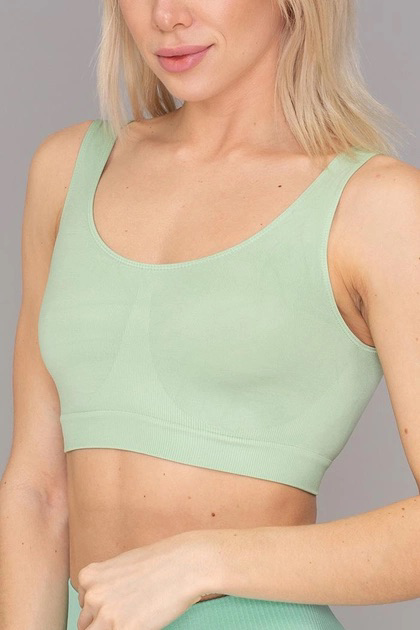 Seamless Activewear Set: Bra & Leggings in Mint-Green