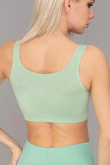 Seamless Activewear Set: Bra & Leggings in Mint-Green