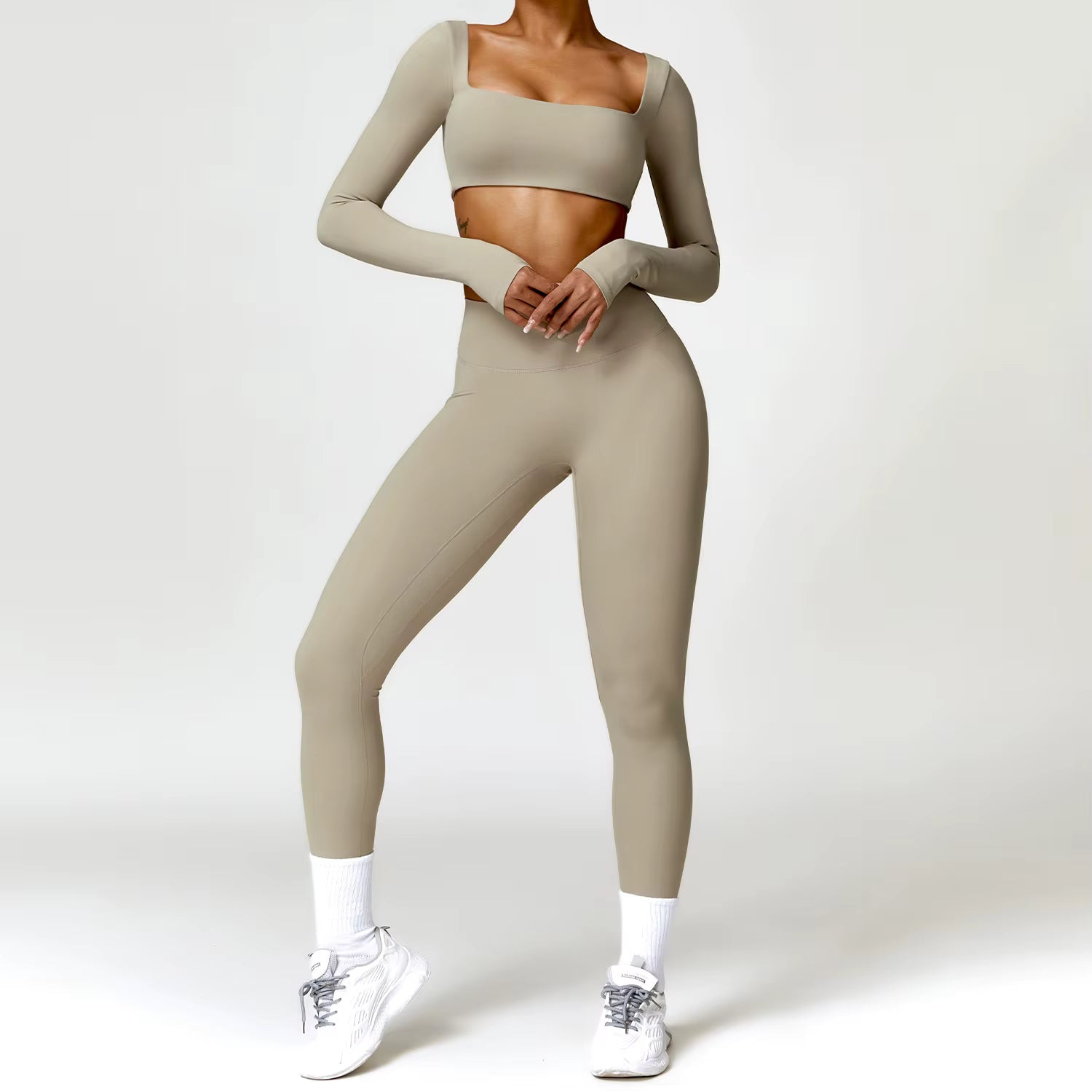 Femme High-Waist Scrunch Leggings in Nude