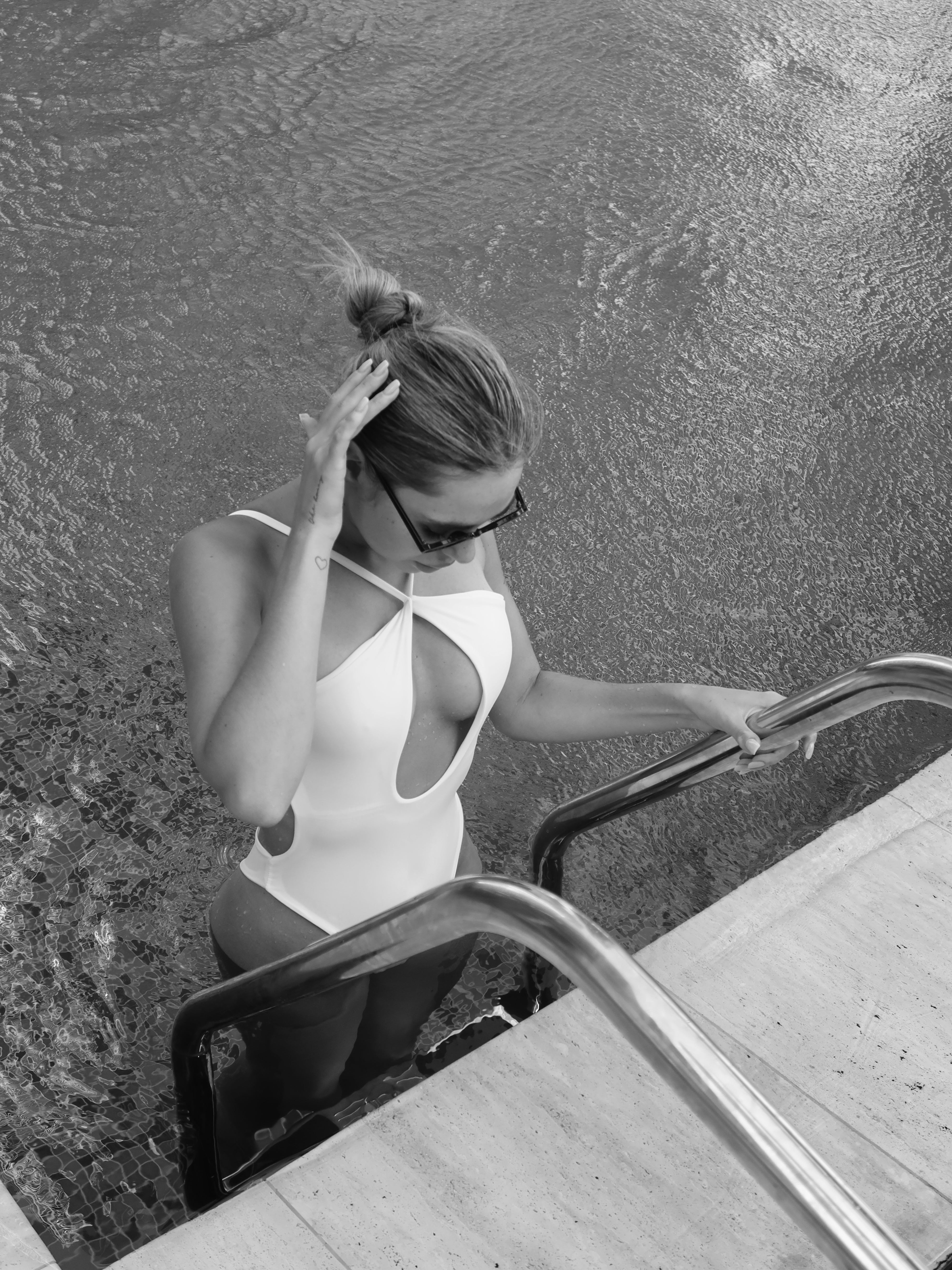 Neva Criss Cross Cut Out Front One Piece in White