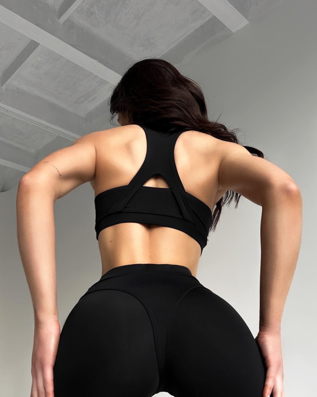 GalaxyS Racerback Sports Bra in Black