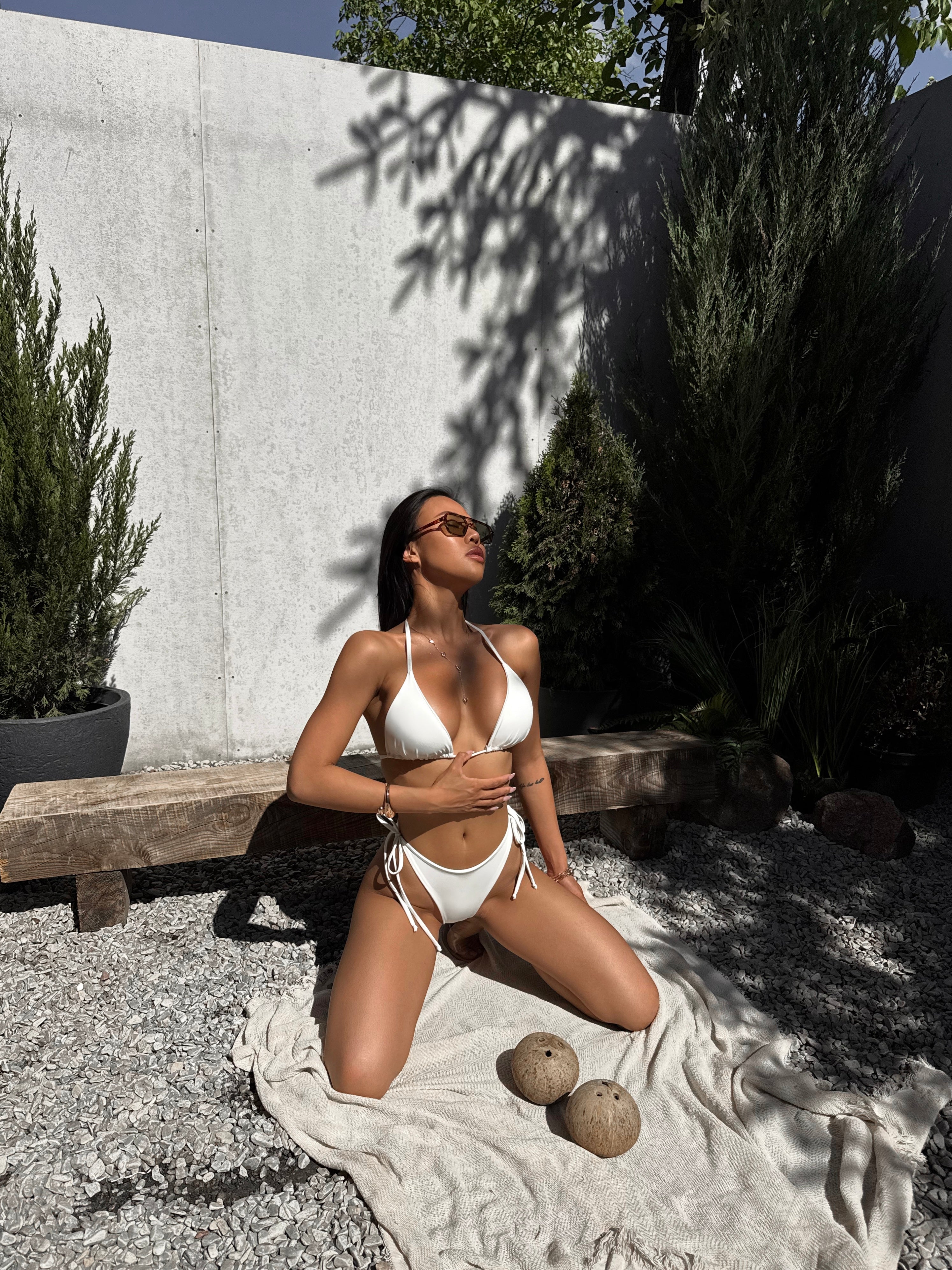 Riviera Triangle Bikini Set in Milk