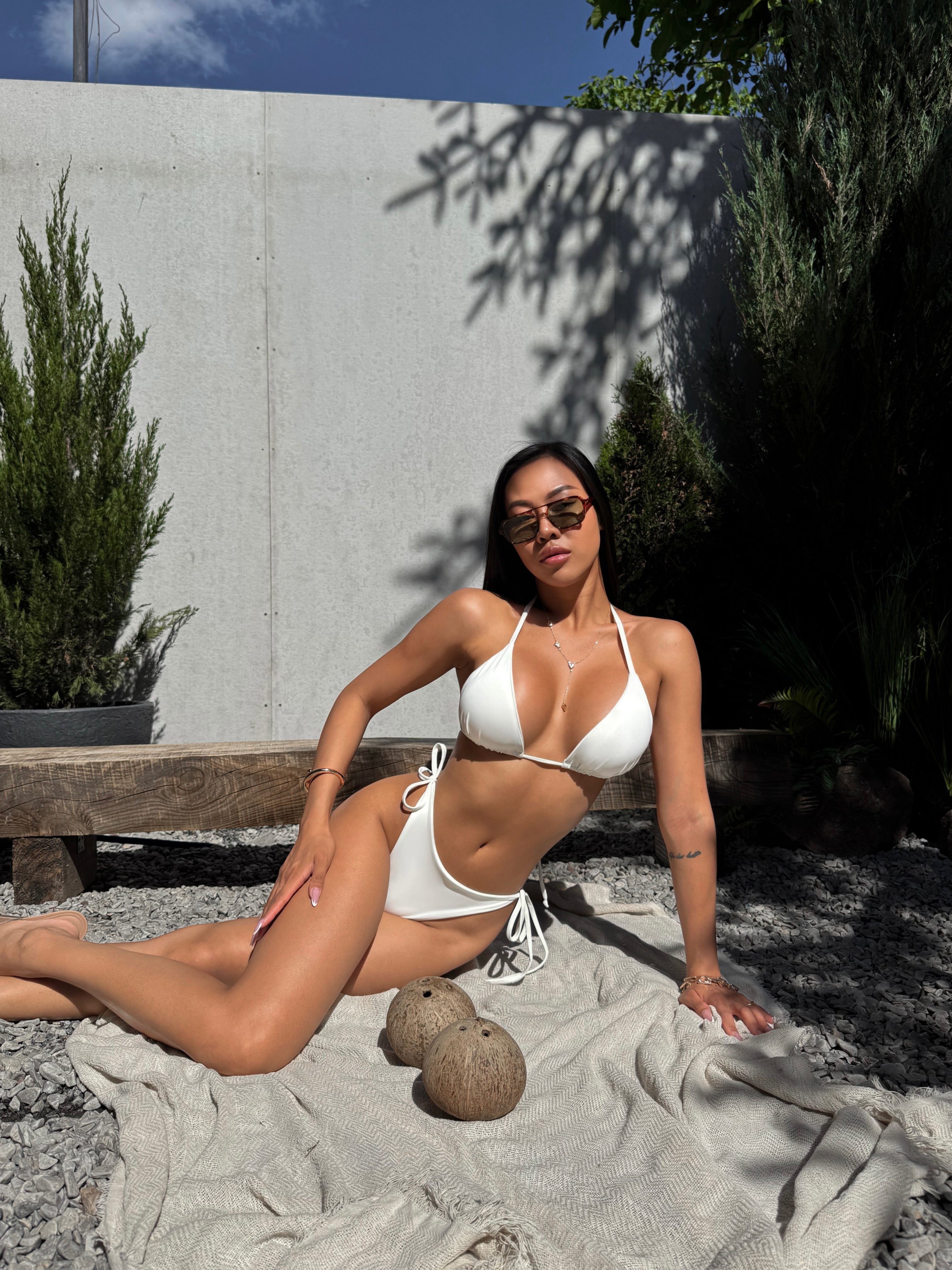 Riviera Triangle Bikini Set in Milk