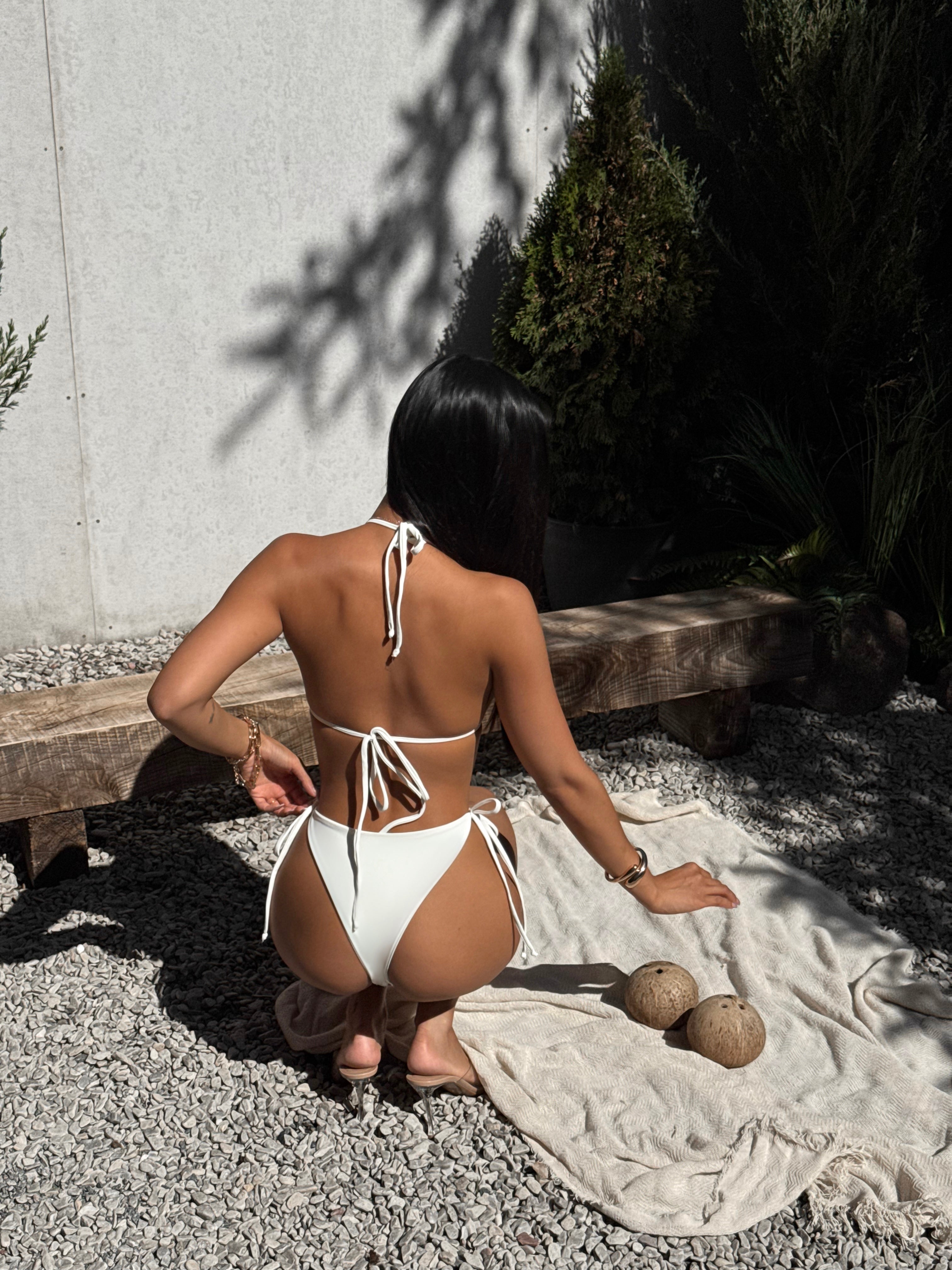 Riviera Triangle Bikini Set in Milk