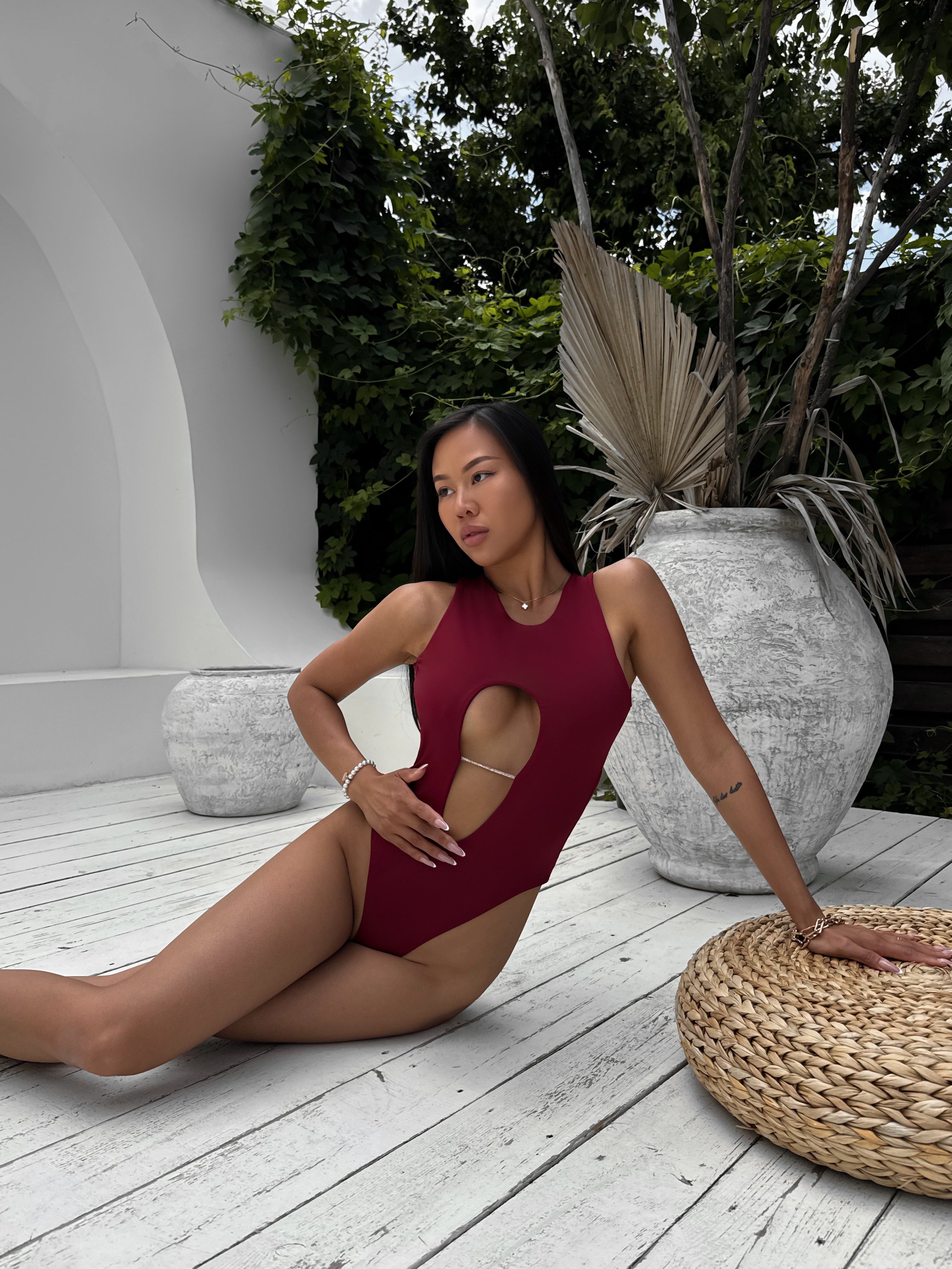 Ibiza One Piece in Burgundy