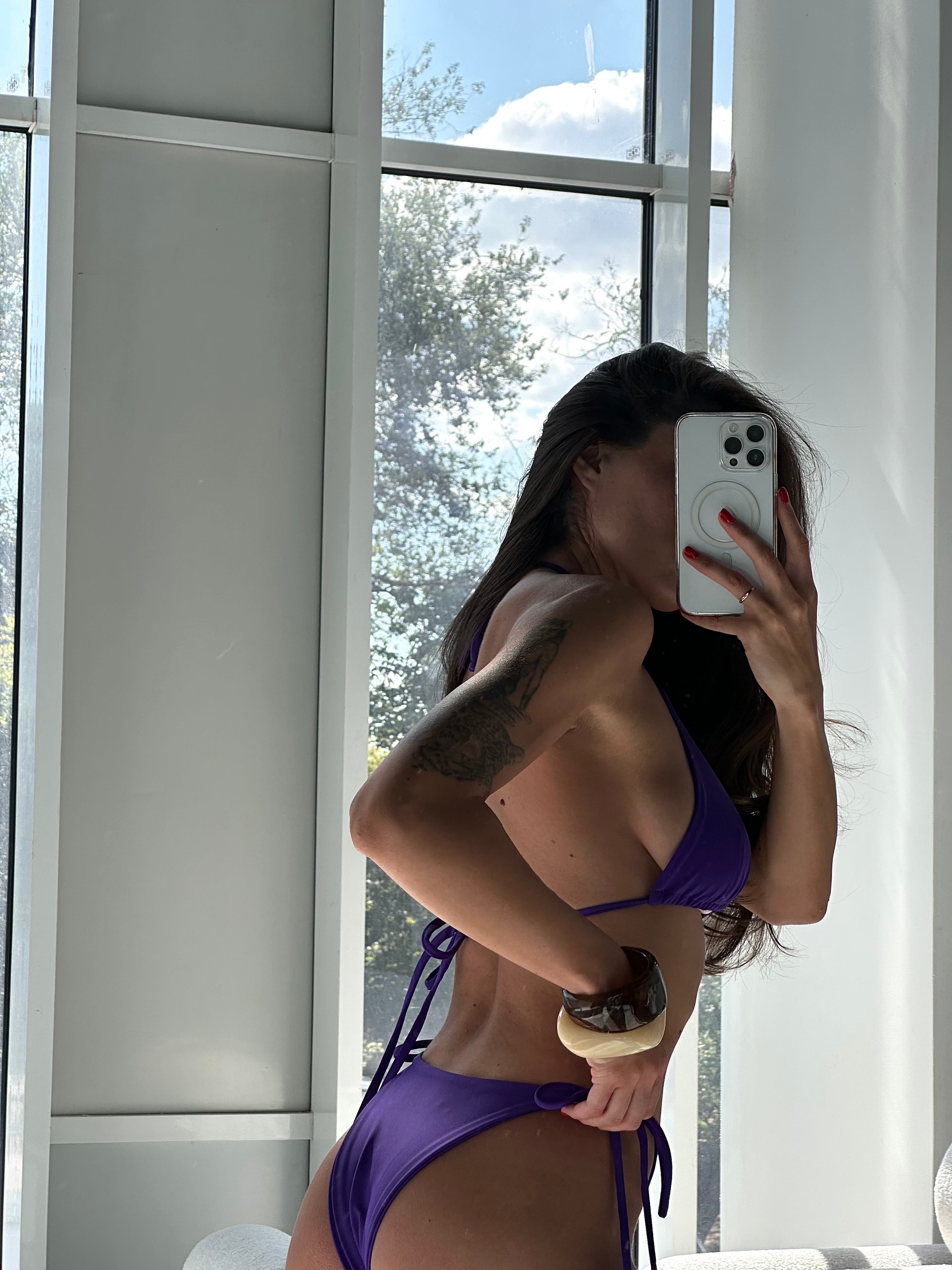 Riviera Triangle Bikini Set in Dark Purple