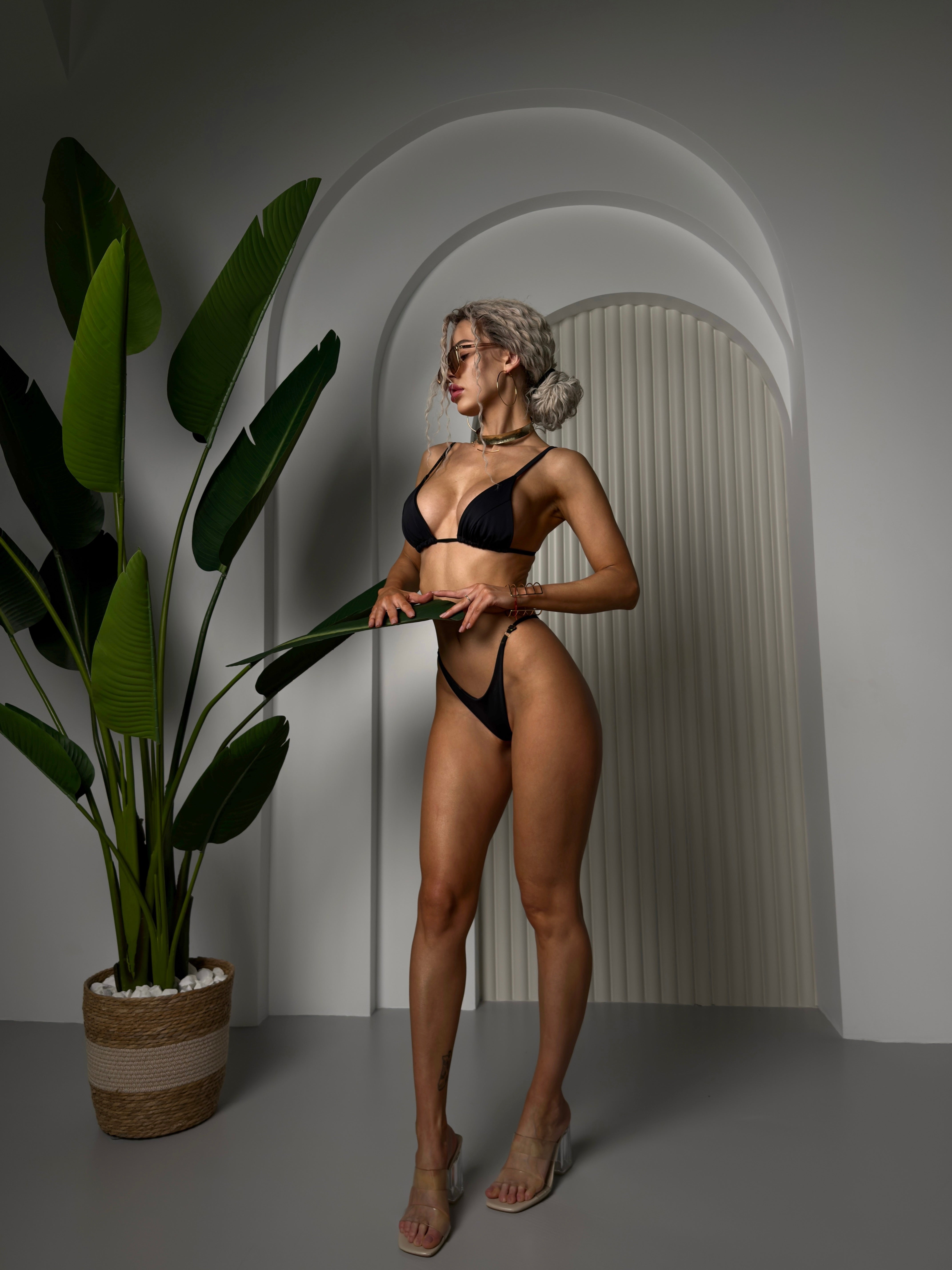 Spicy Triangle Mini Bikini Set in Black