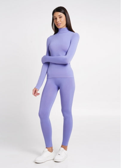 Seamless Mid Waist Leggings in Violet