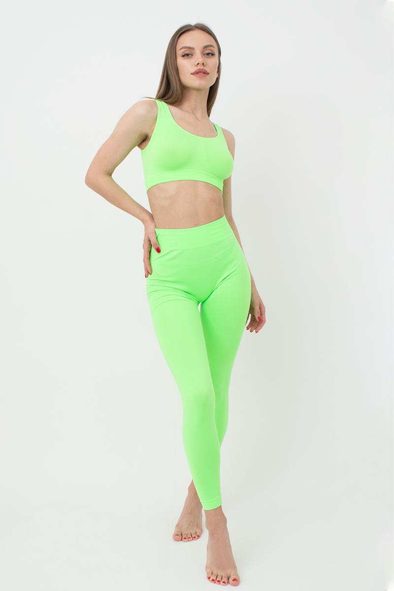 Seamless Mid Waist Leggings in Neon Green