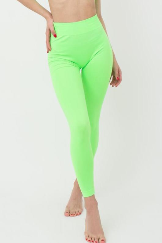 Seamless Mid Waist Leggings in Neon Green