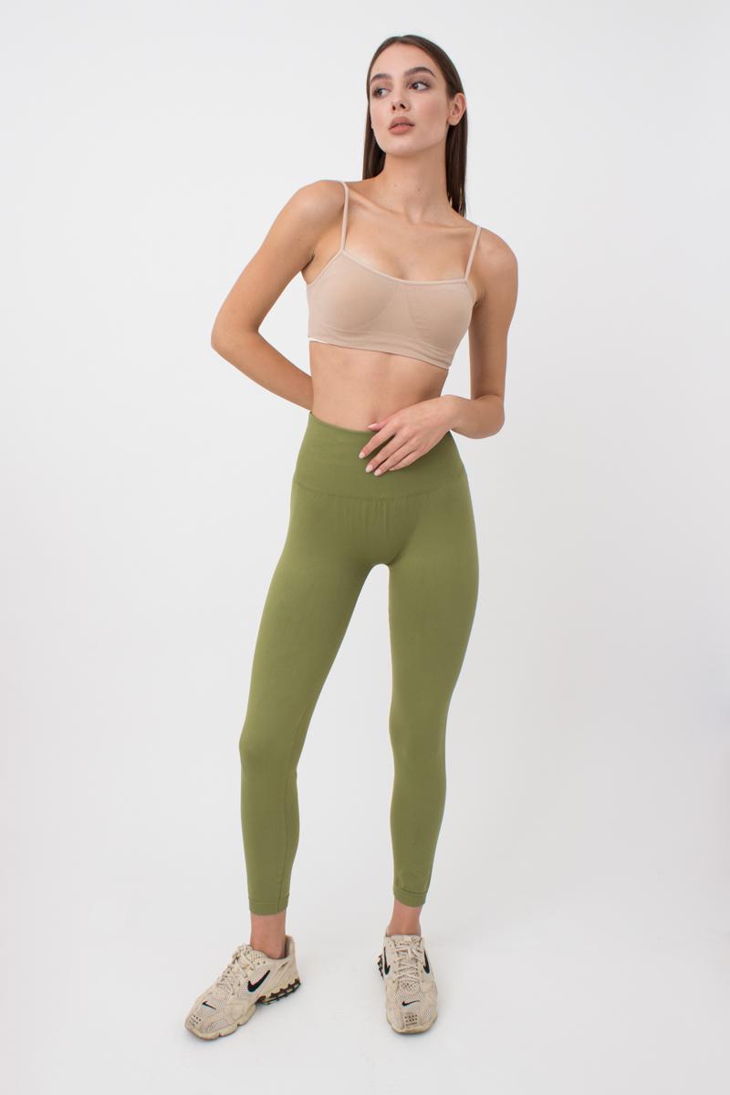 Seamless Ultra Wide Waistband Leggings in Olive