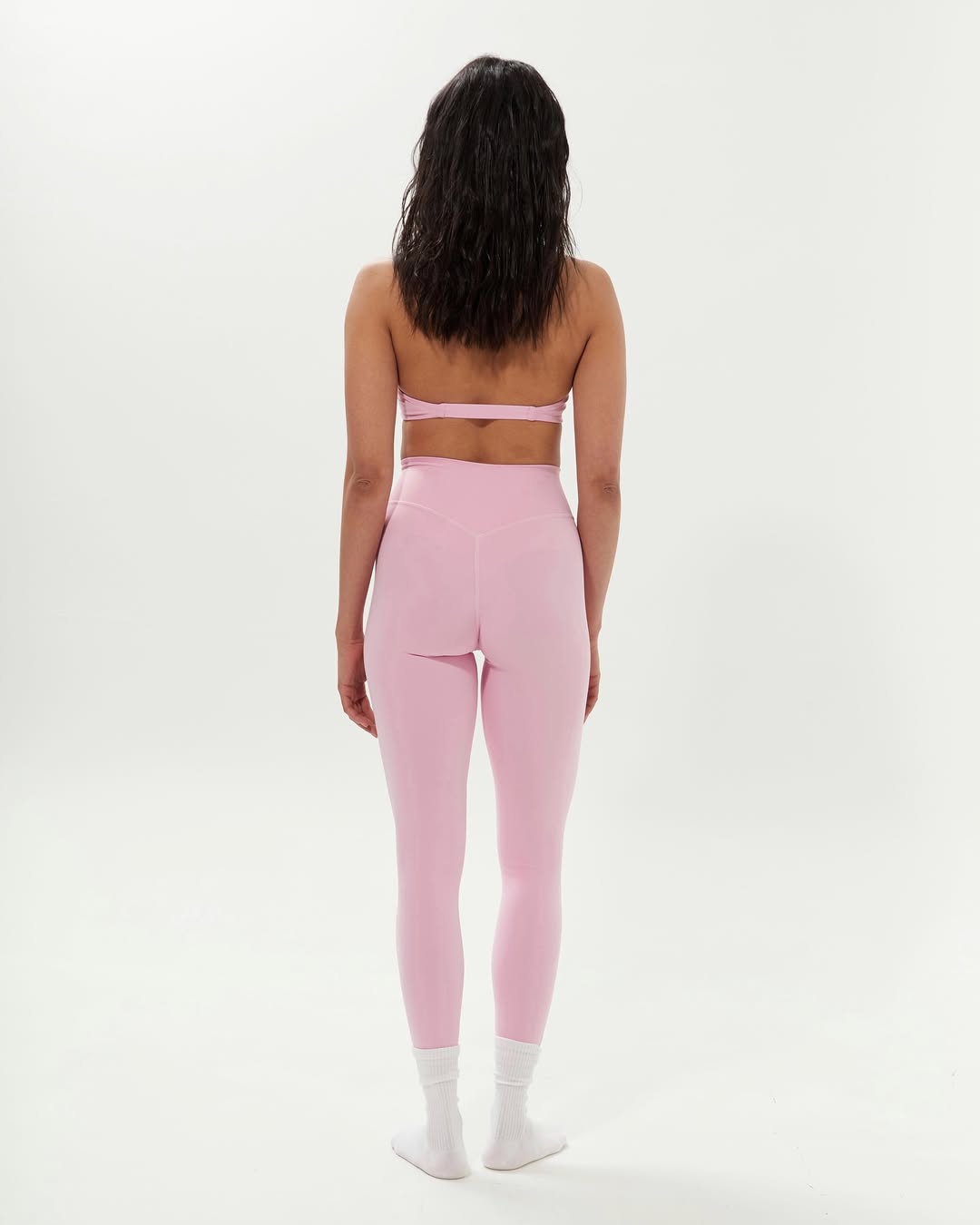 Pantera Halter Top & High-Waist Basic Leggings in Baby Pink