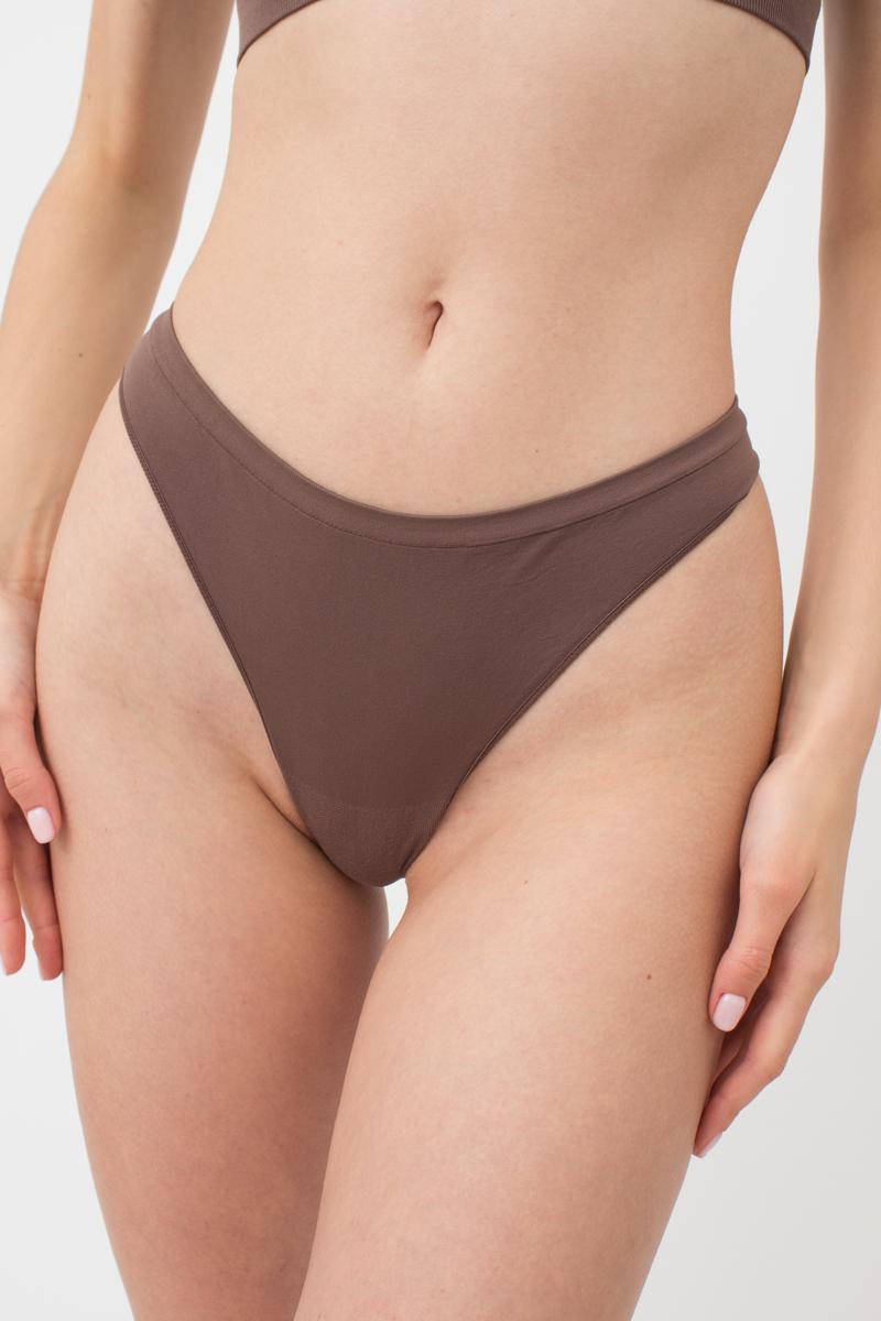 Seamless Thong Panty in Brown