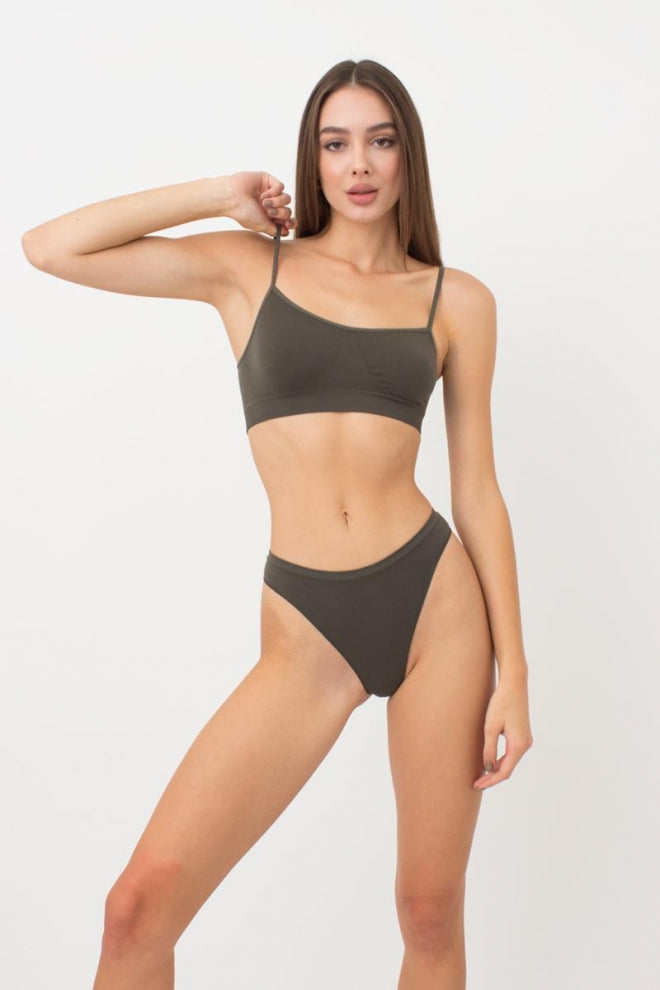 Seamless Thong Panty in Khaki