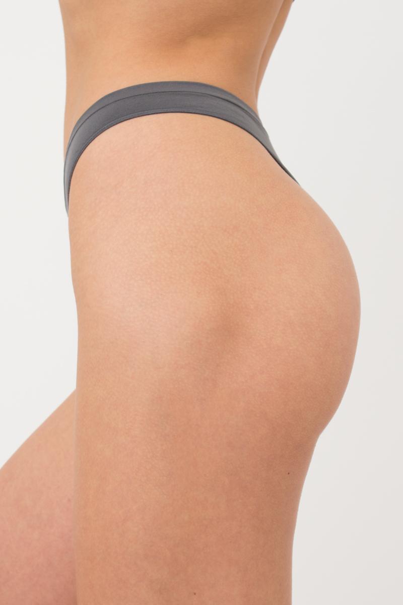 Seamless Thong Panty in Dark Gray