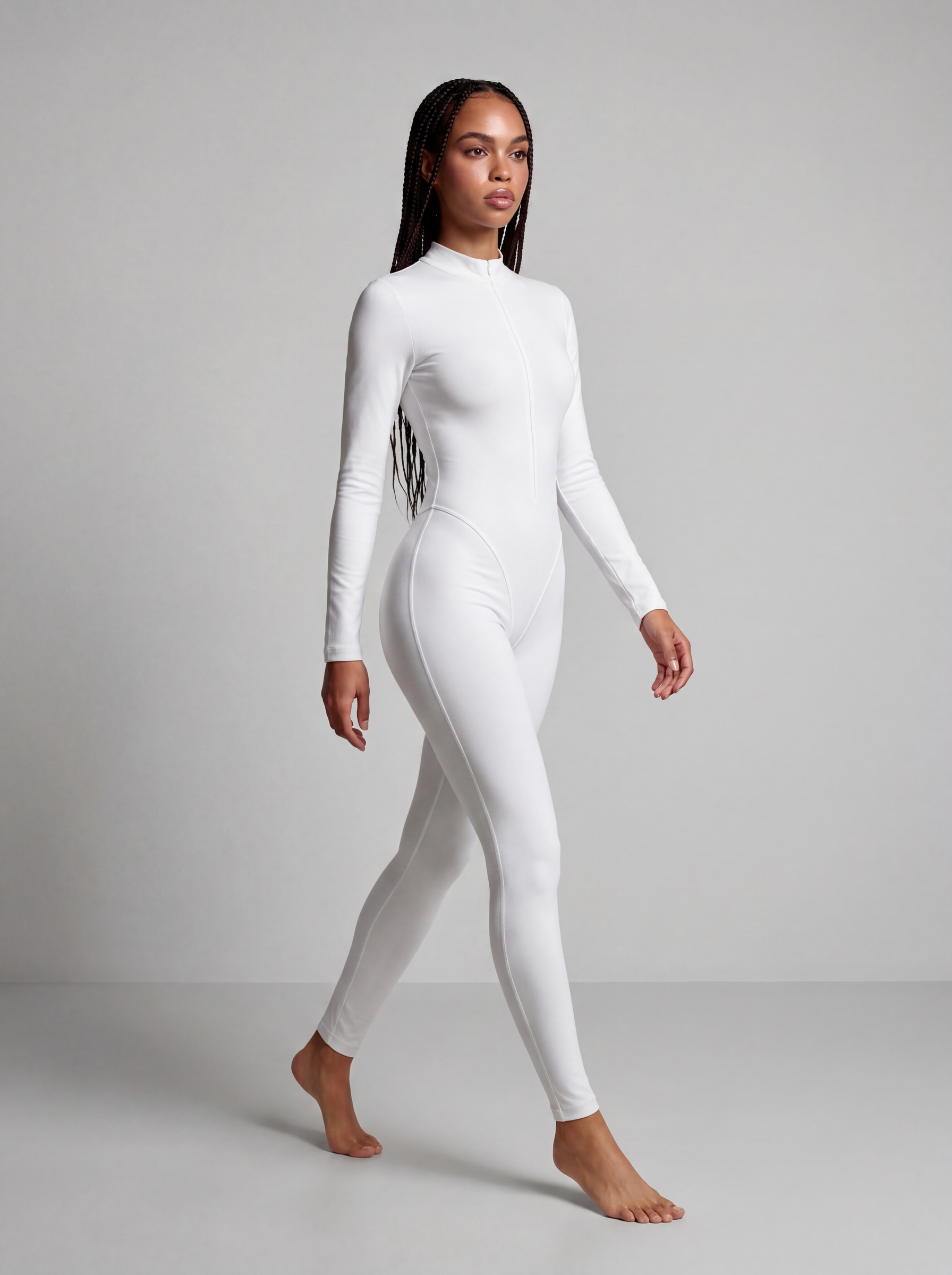 Aura Second Skin Jumpsuit in White