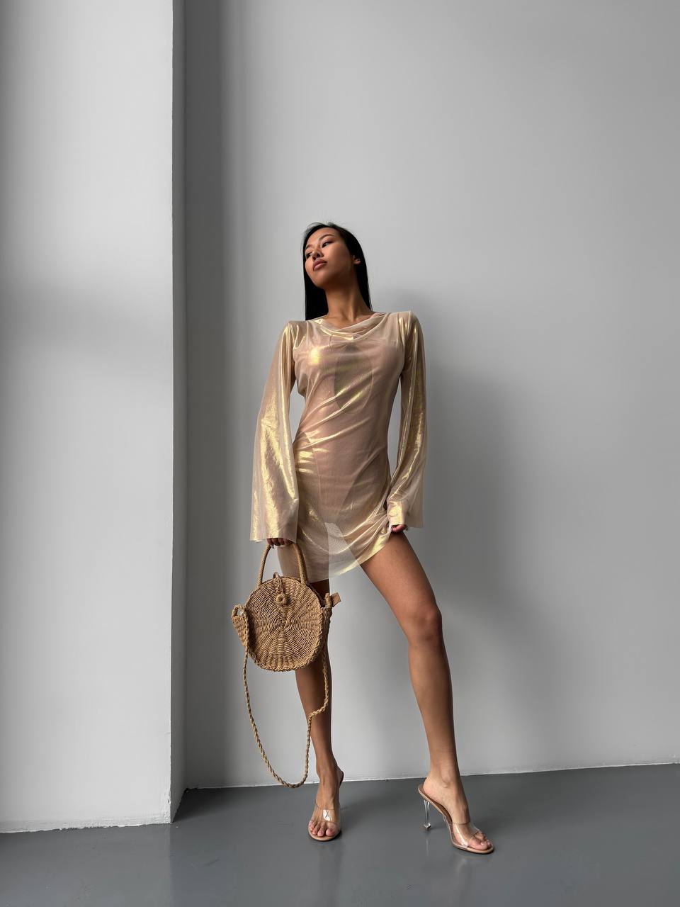 Volcano Mini Beach Dress in Gold