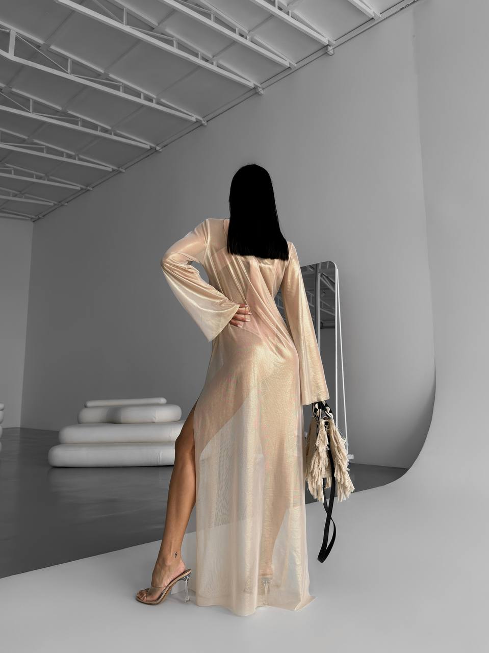 Volcano Maxi Beach Dress in Gold