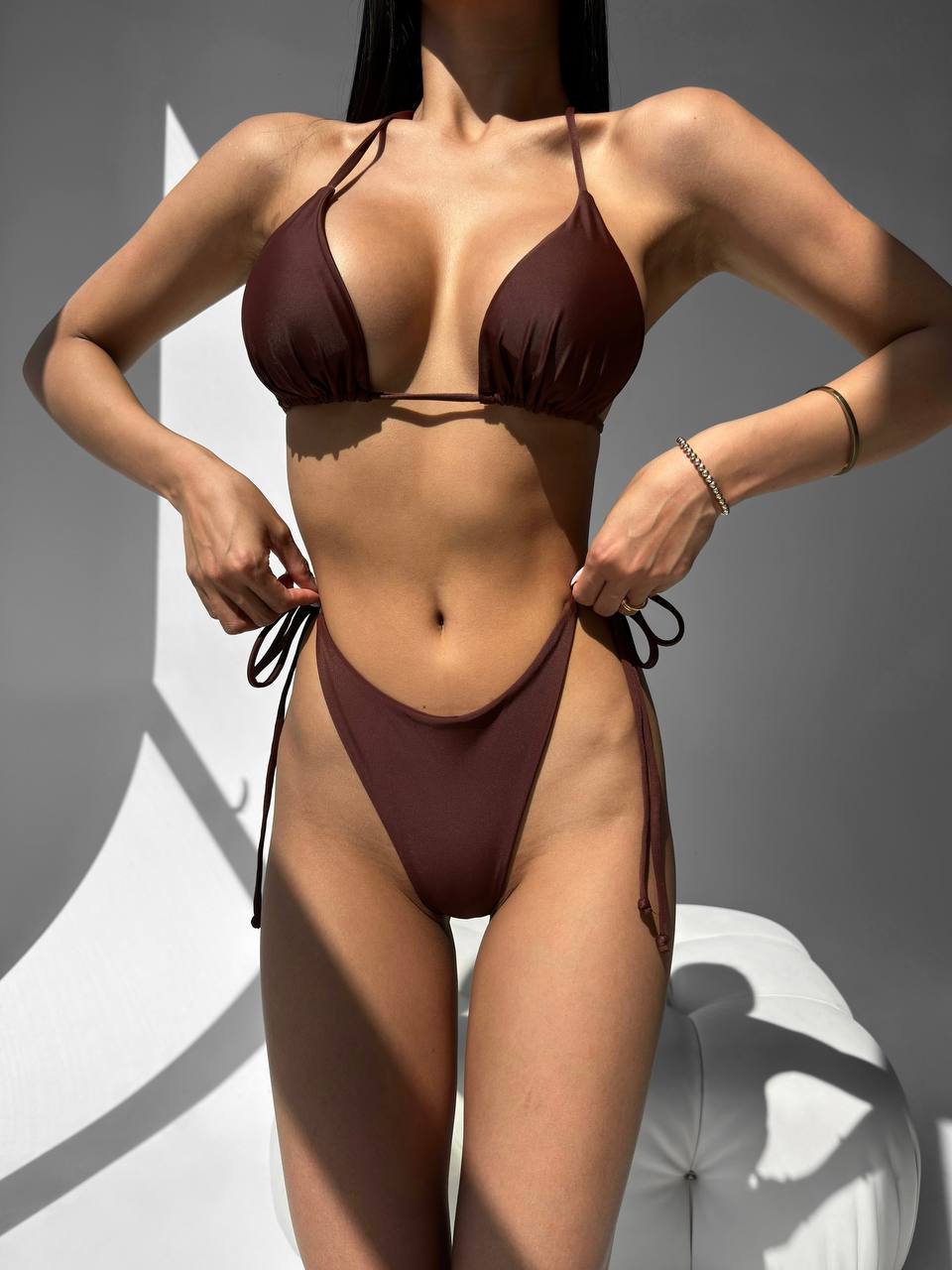 Riviera Triangle Bikini Set in Chocolate