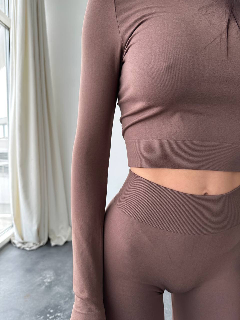 Seamless High Waist Leggings in Brown