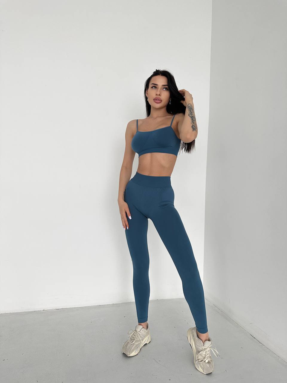 Seamless High Waist Leggings in Slate Blue