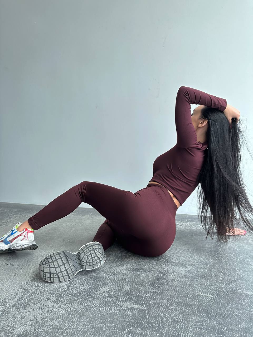 Seamless High Waist Leggings in Maroon