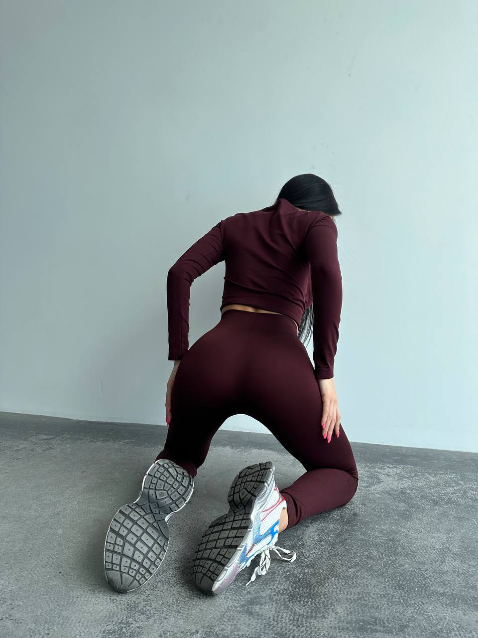 Seamless High Waist Leggings in Maroon
