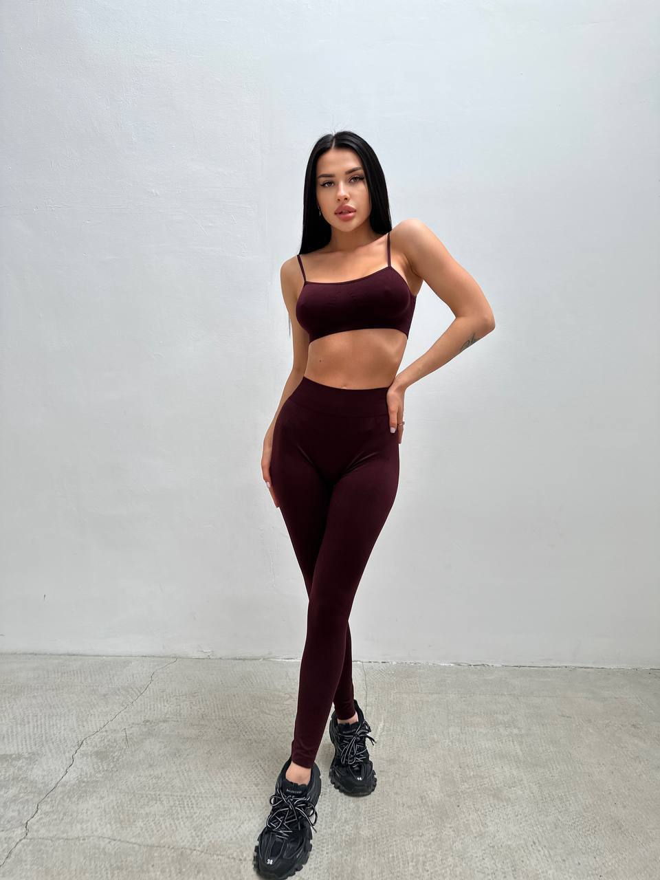 Seamless Cami Bra in Maroon