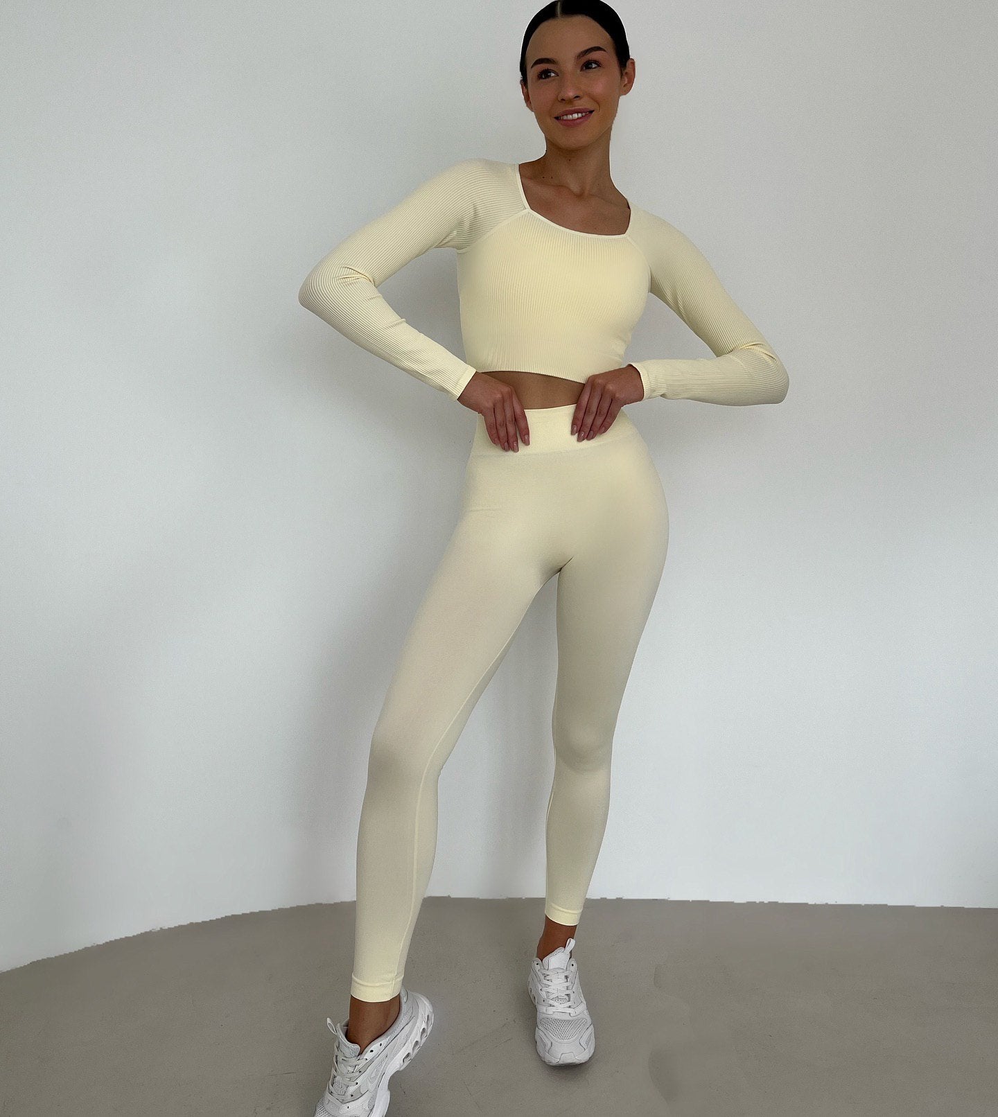 Seamless High Waist Leggings in Vanilla