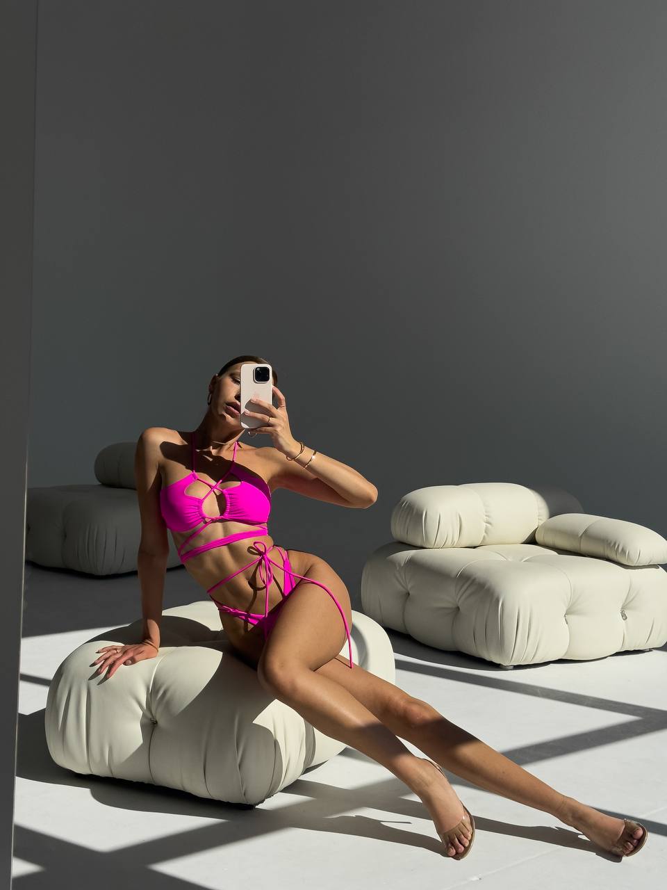 Margarita Strappy Bikini Set in Neon Pink