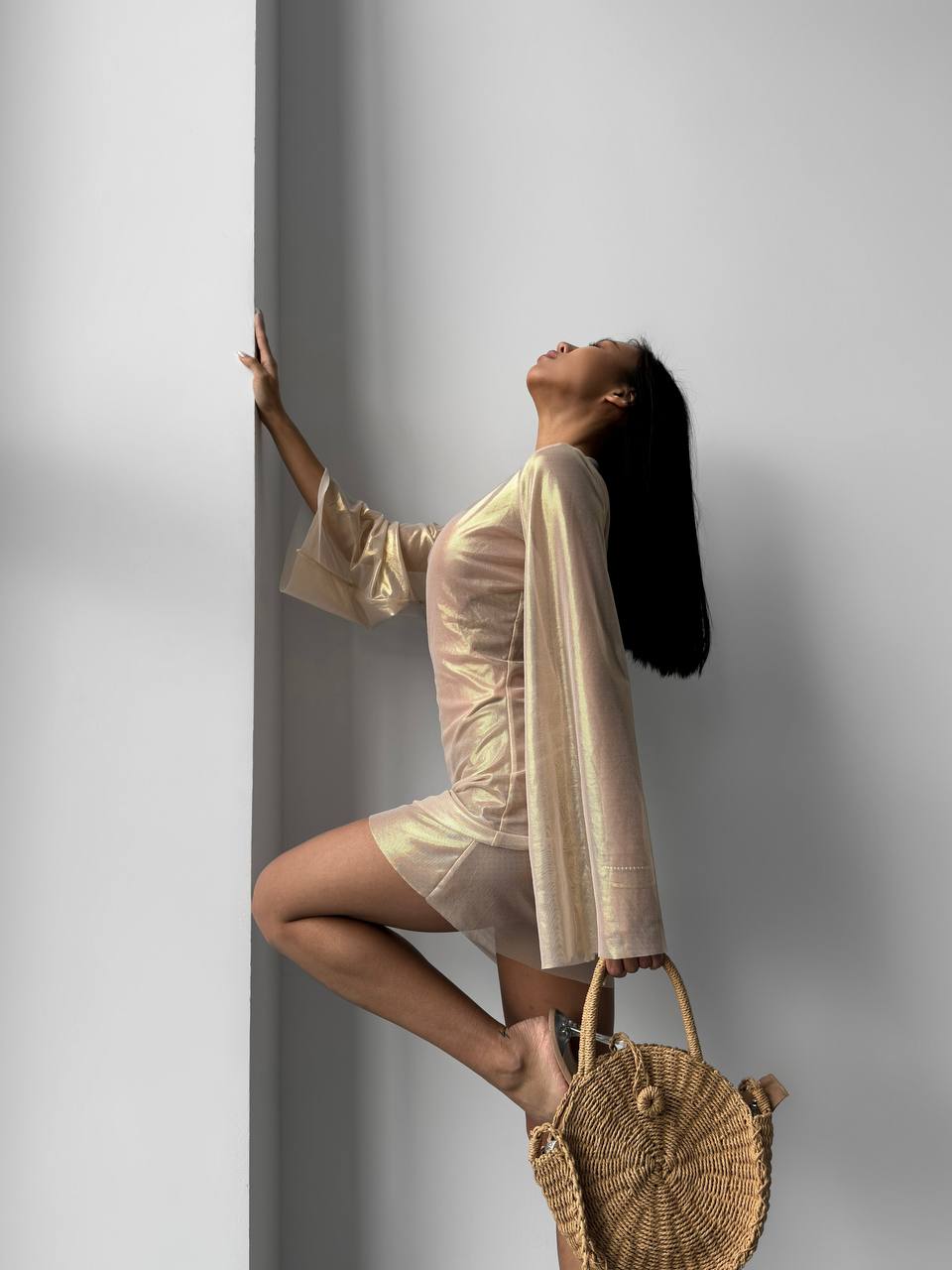 Volcano Mini Beach Dress in Gold